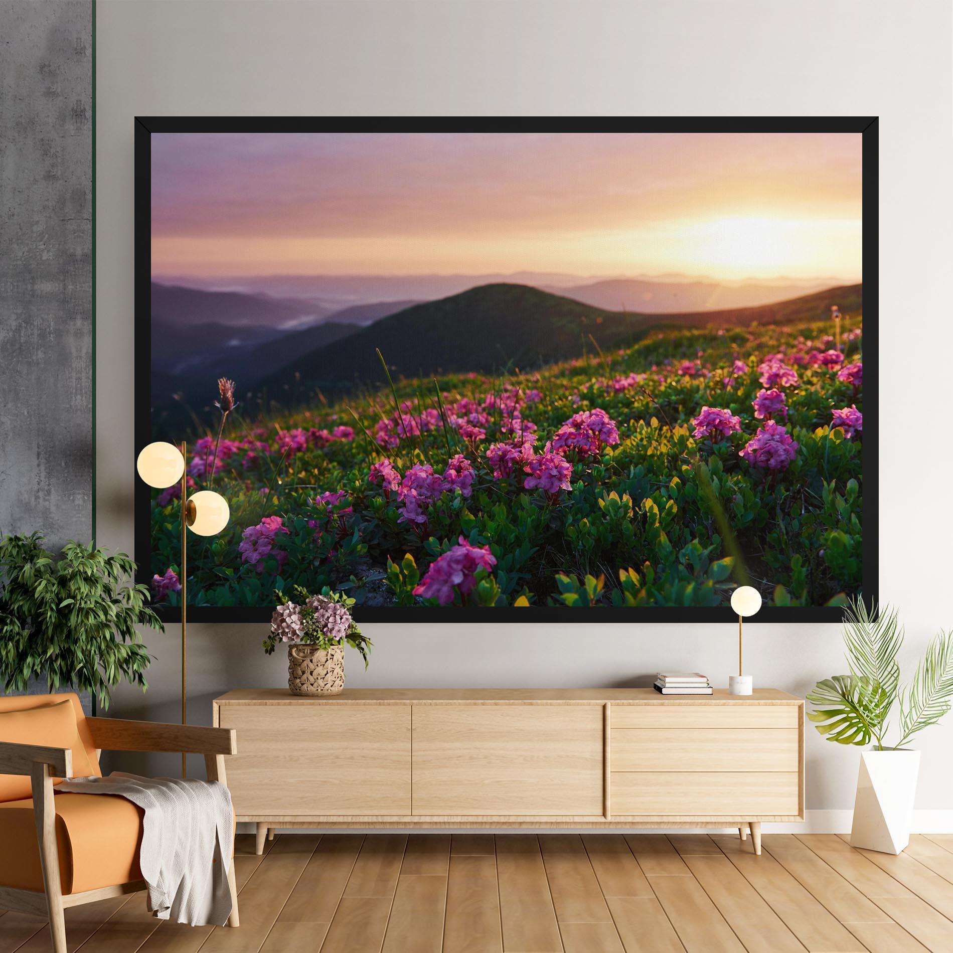 Vászonkép Purple Summer Flowers mockup 9