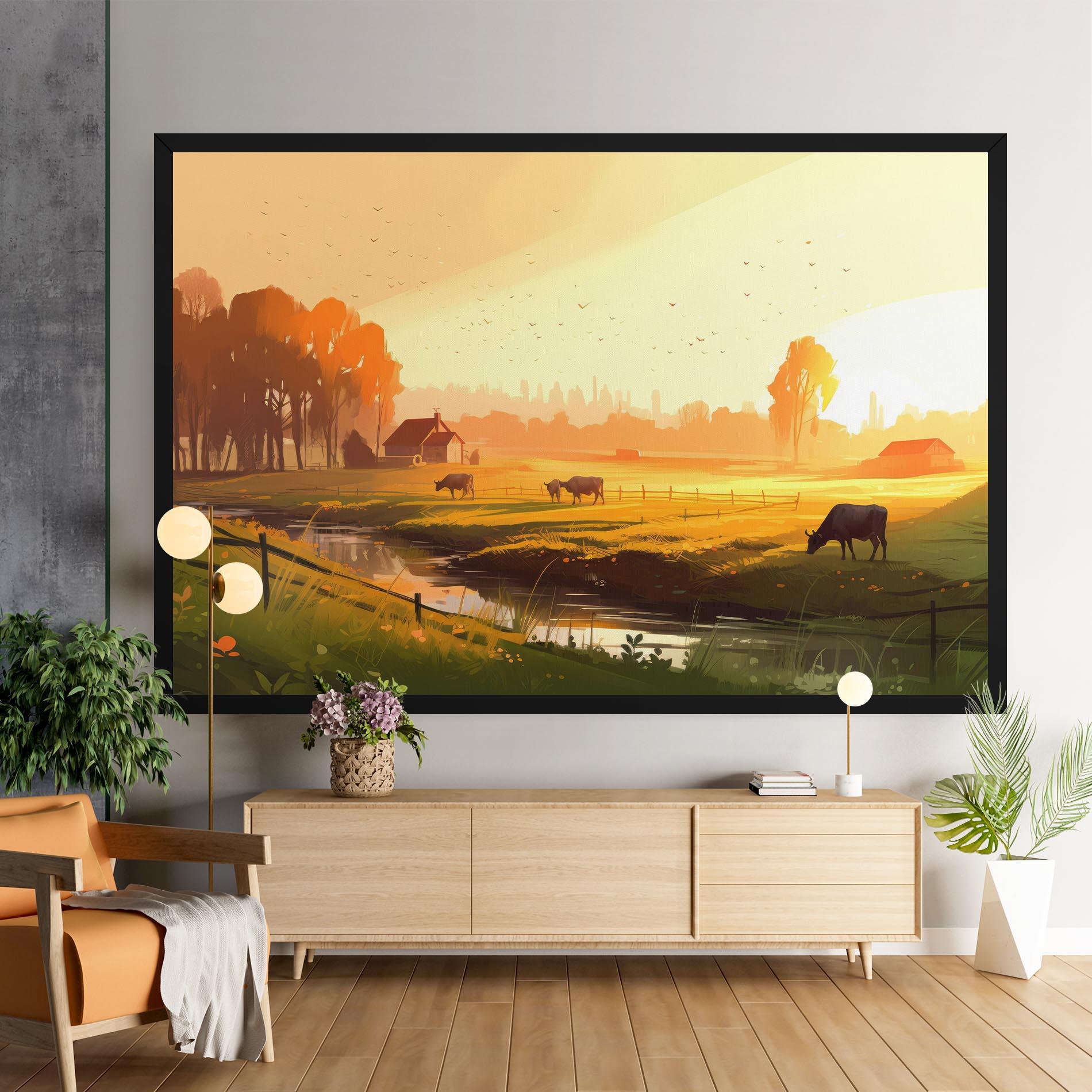 Vászonkép Sunlight Cows mockup 9