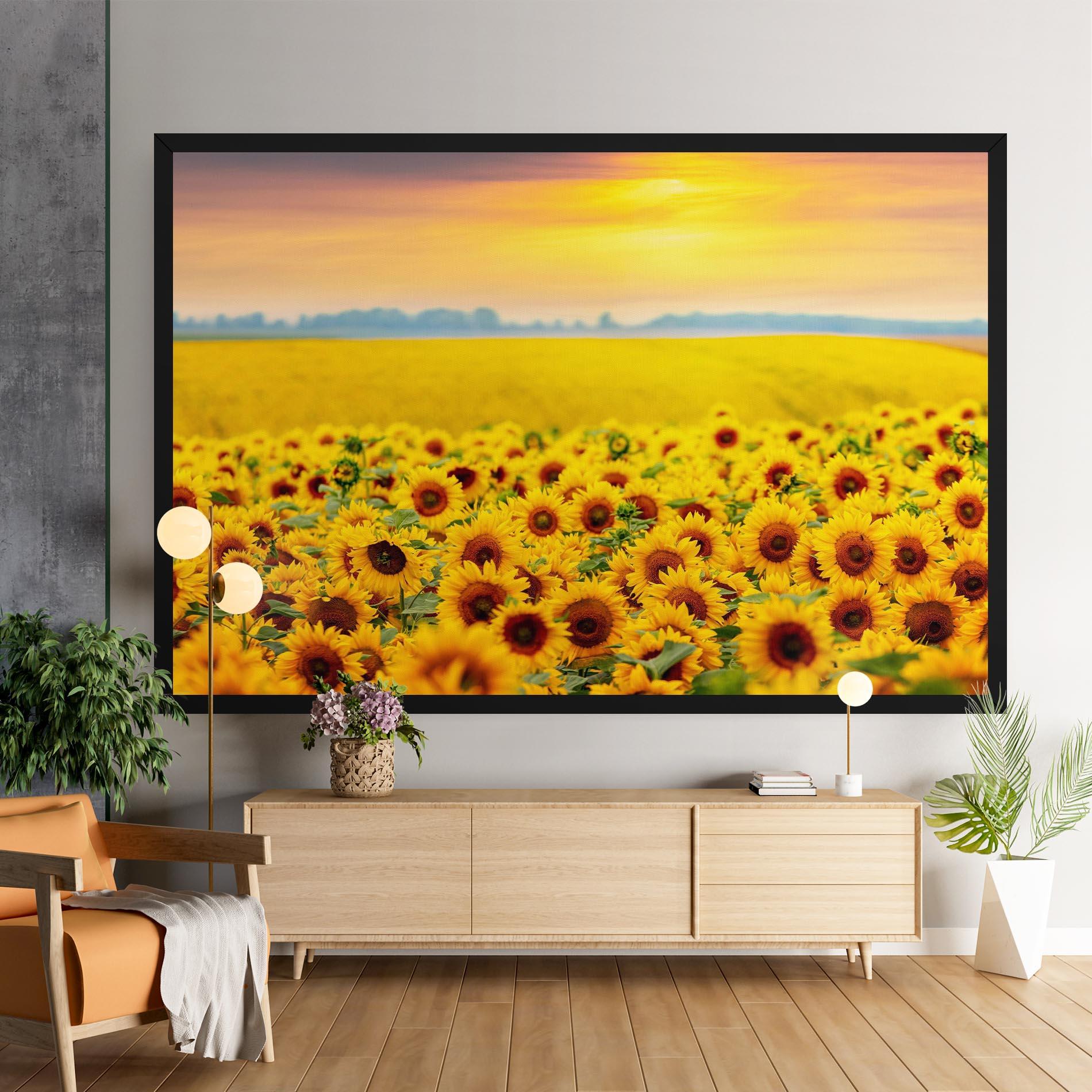 Vászonkép Yellow Sunflowers mockup 9