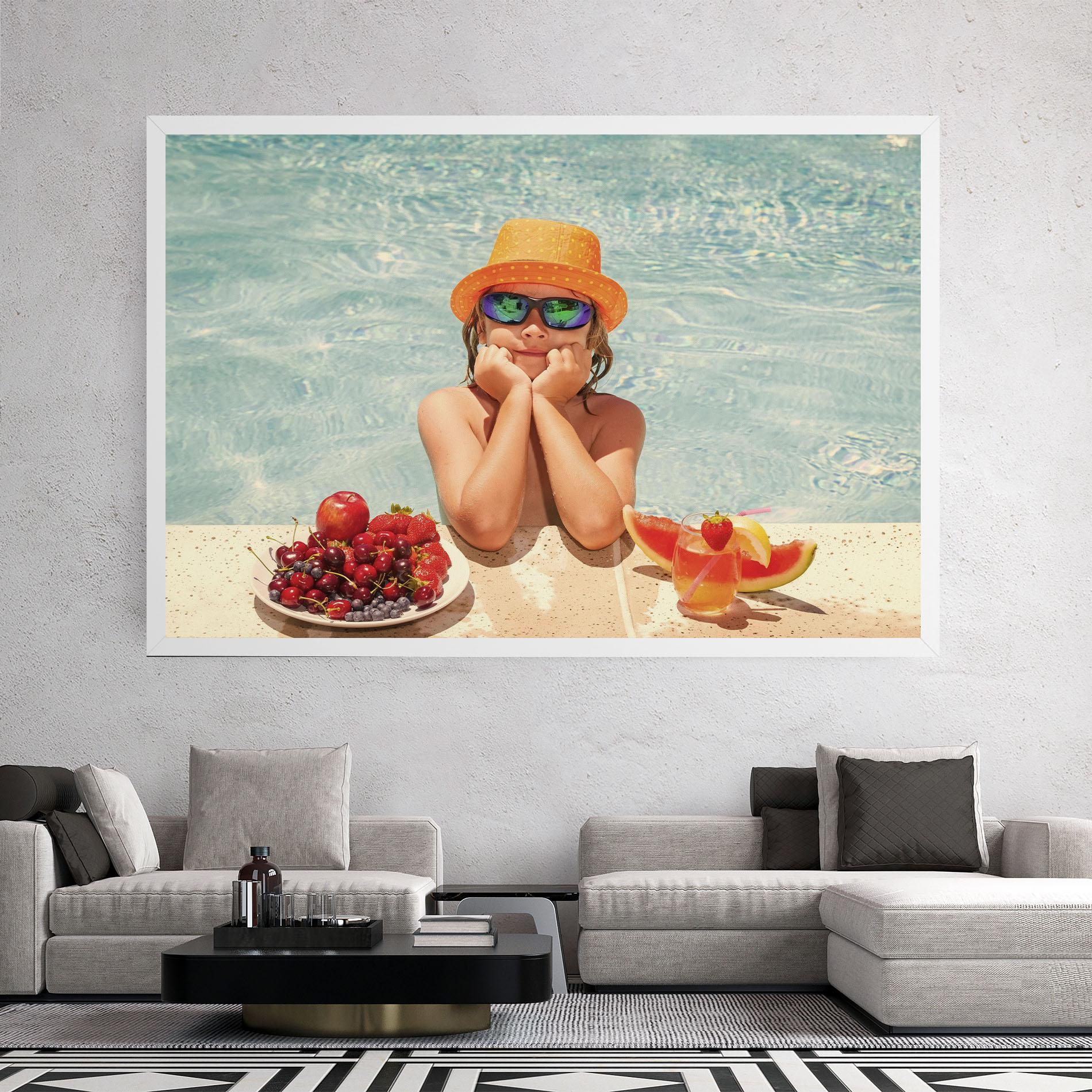 Vászonkép Child Swimming mockup 2