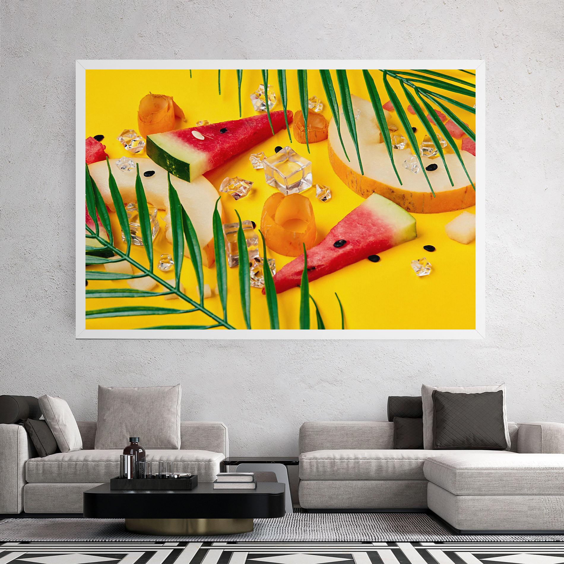 Vászonkép Ice Cubes Fruits mockup 2