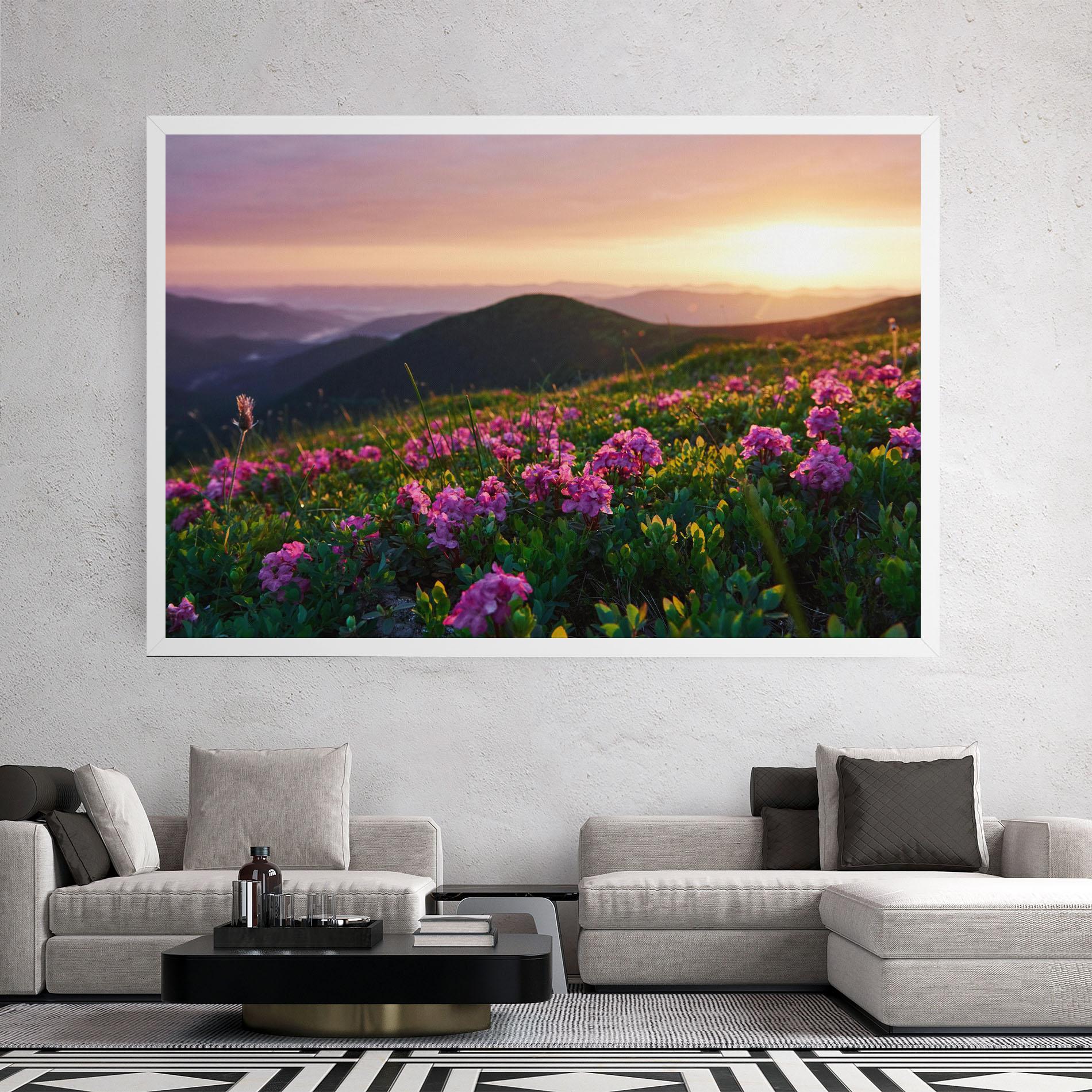 Vászonkép Purple Summer Flowers mockup 2