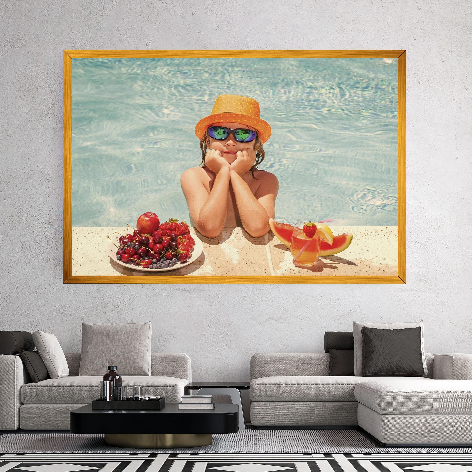 Vászonkép Child Swimming mockup 2