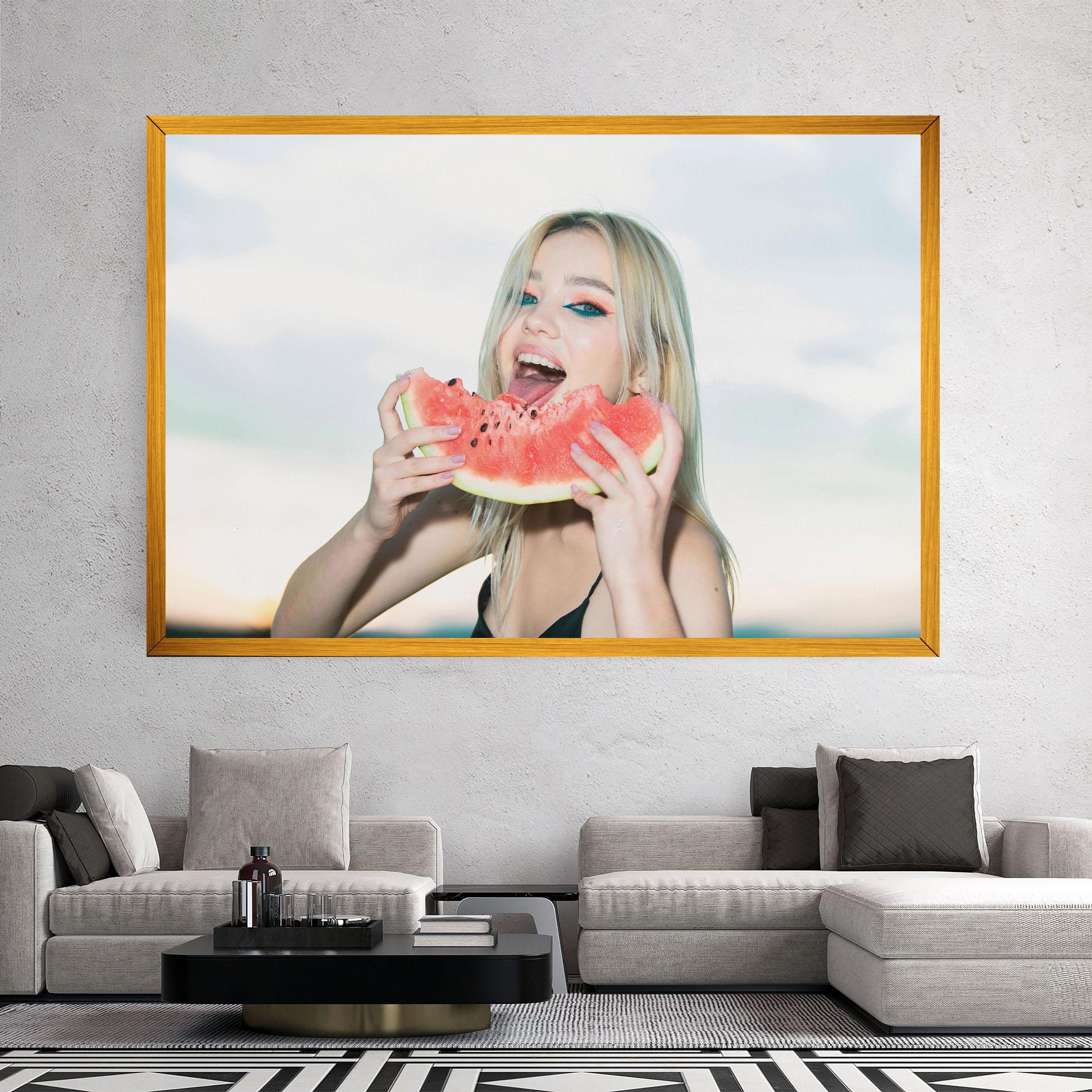 Vászonkép Eating Watermelon mockup 2
