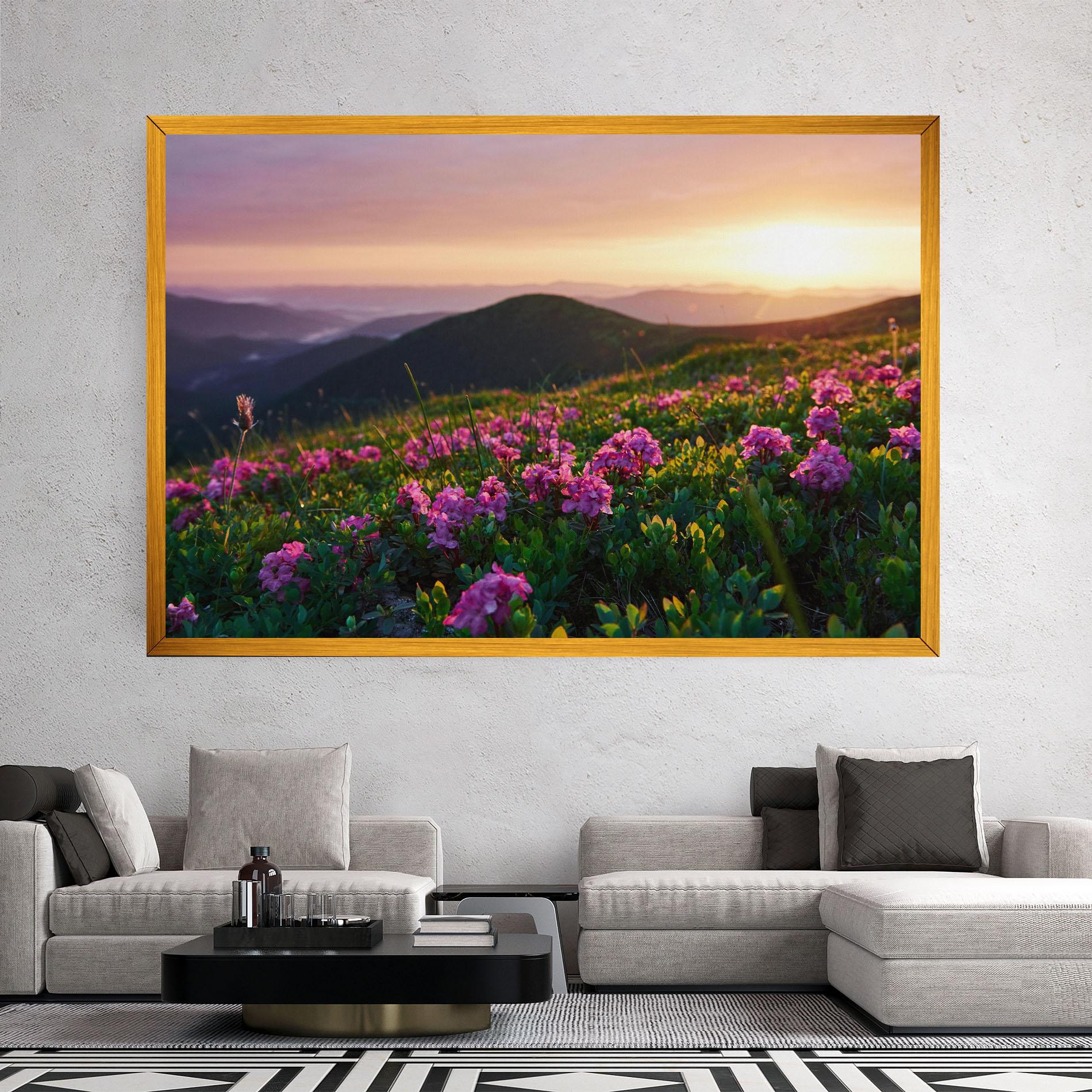 Vászonkép Purple Summer Flowers mockup 2