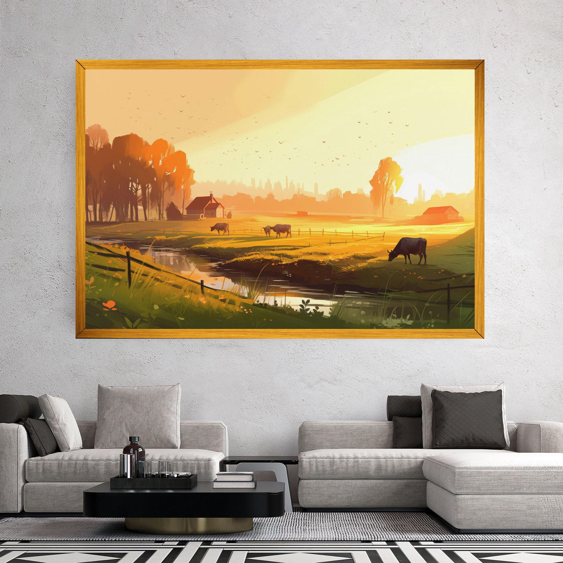 Vászonkép Sunlight Cows mockup 2