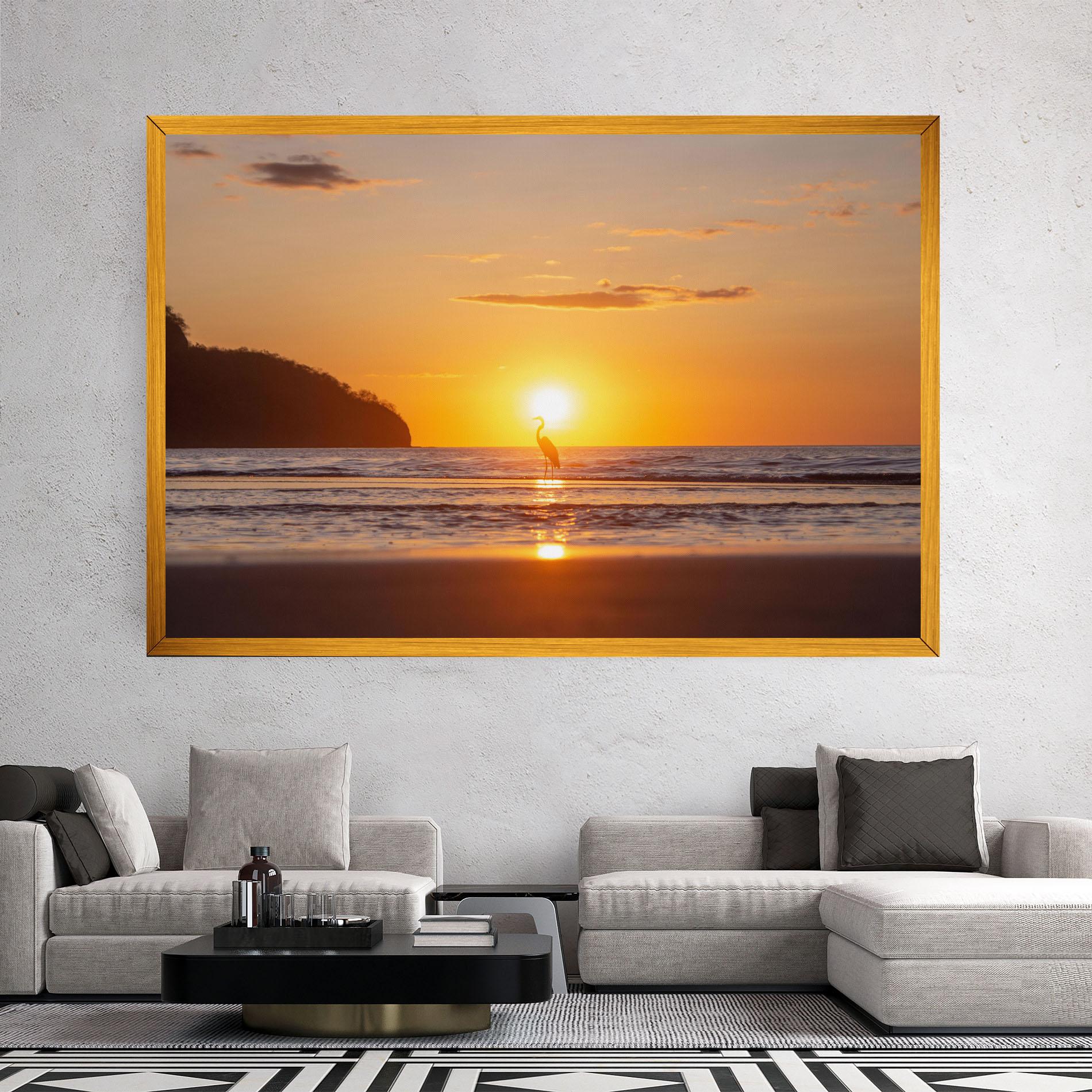 Vászonkép Sunset Bird Silhouette mockup 2