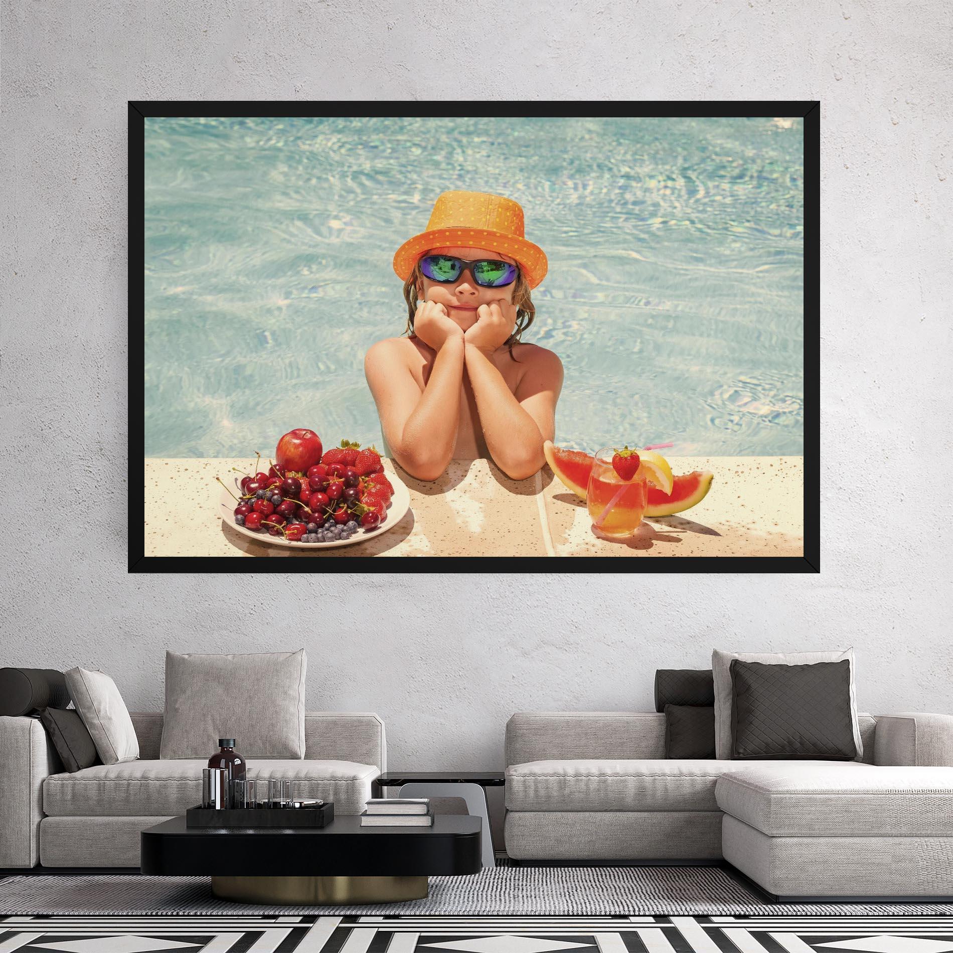 Vászonkép Child Swimming mockup 2