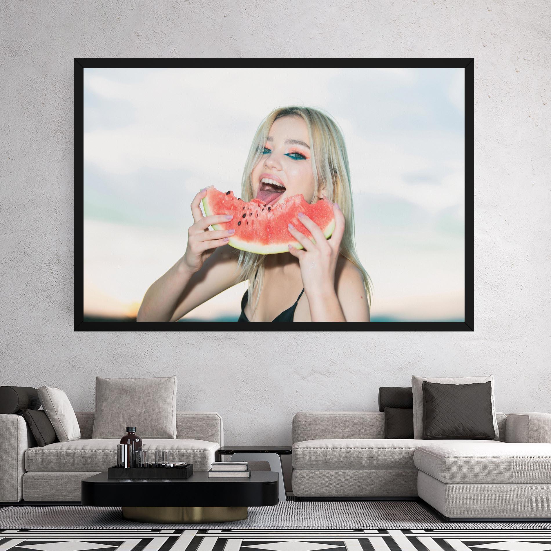Vászonkép Eating Watermelon mockup 2