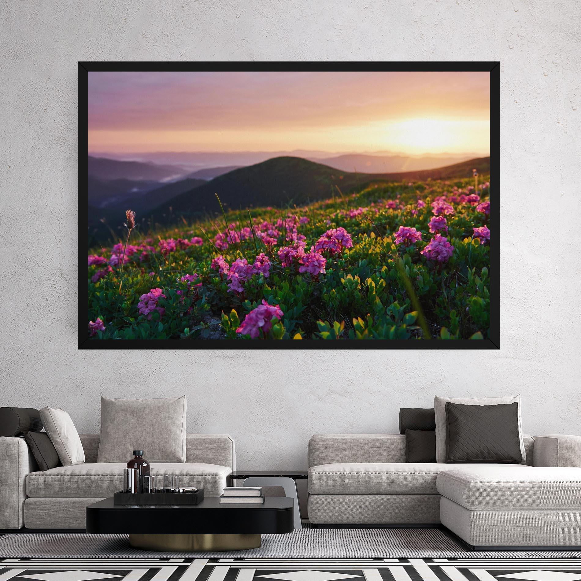 Vászonkép Purple Summer Flowers mockup 2