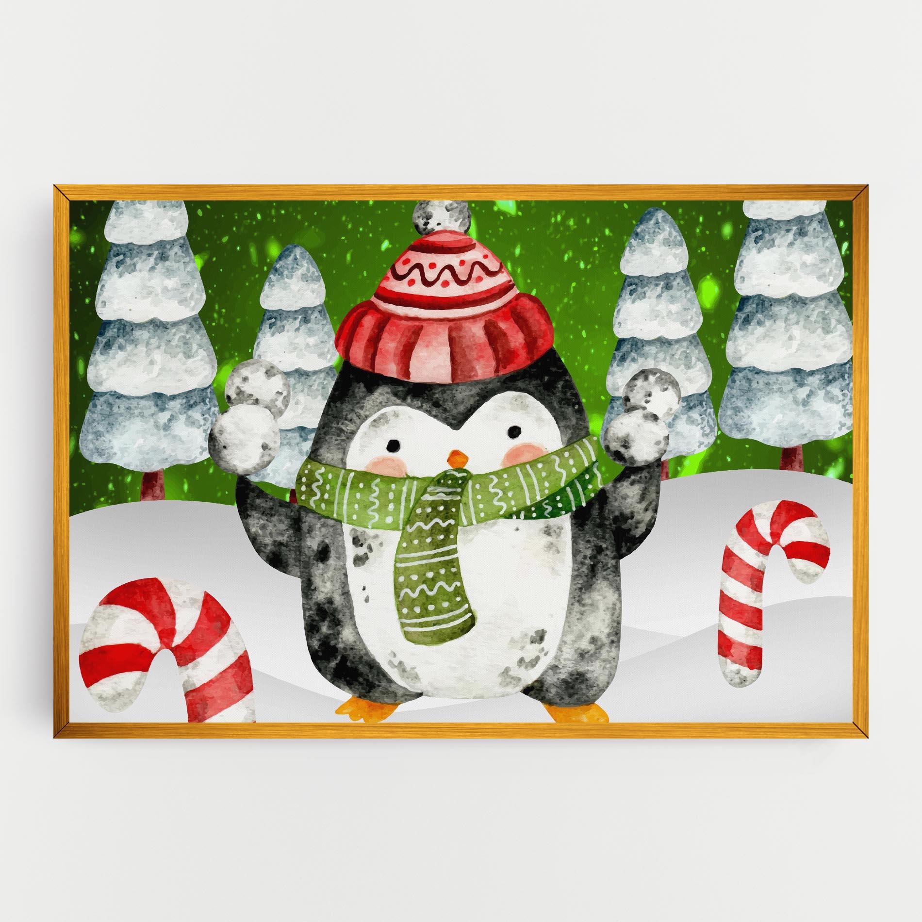 Vászonkép Green Pinguin mockup 0