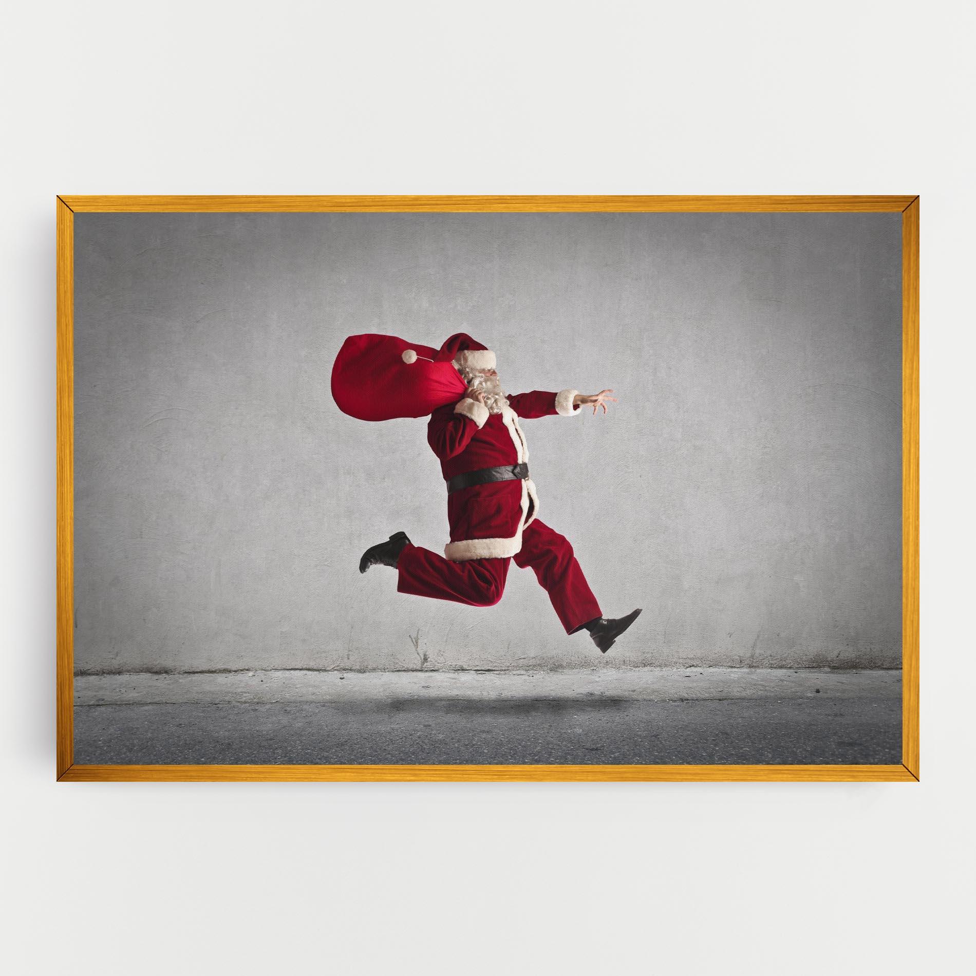 Vászonkép Santa Claus Jumping mockup 0