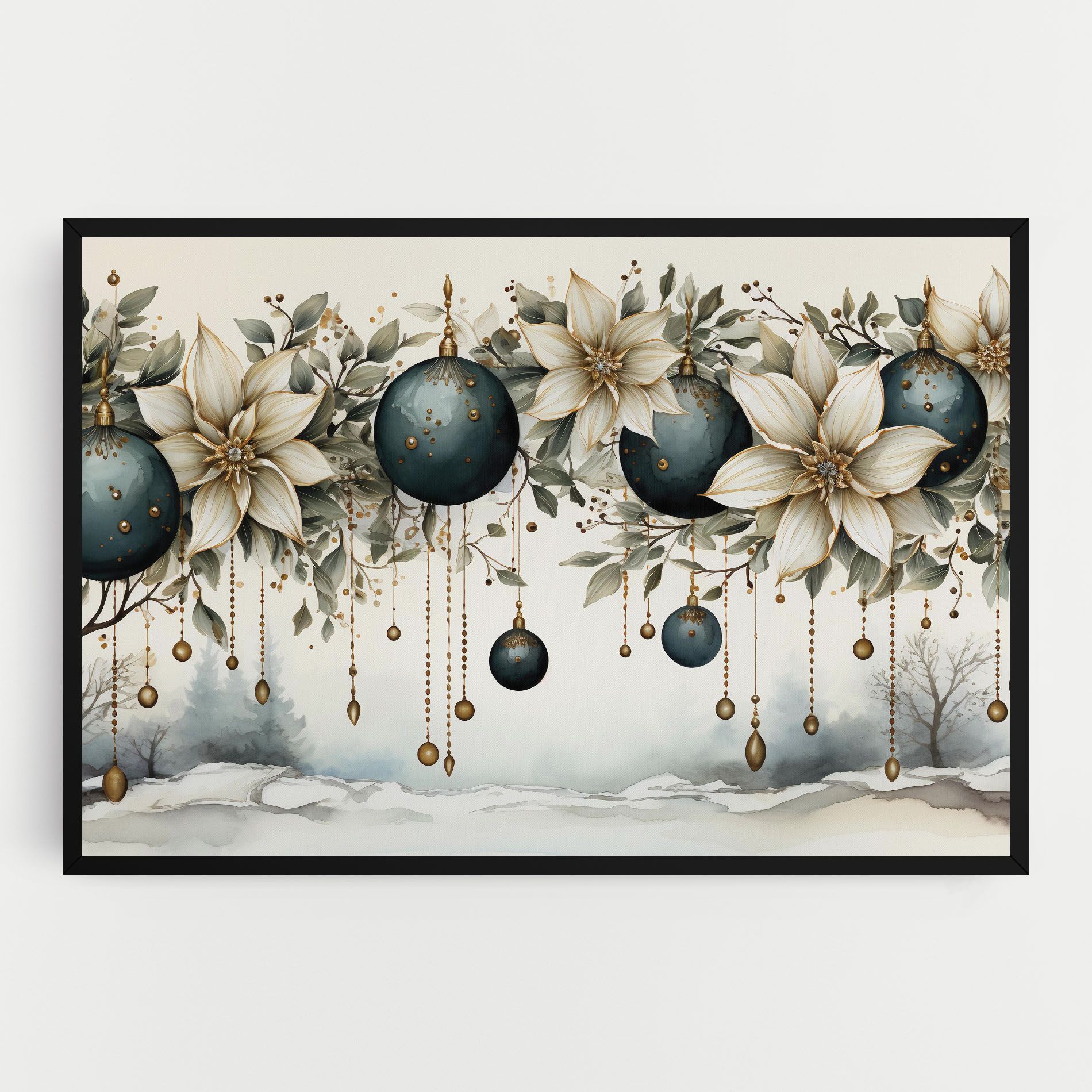 Christmas Flowers Art mockup 0