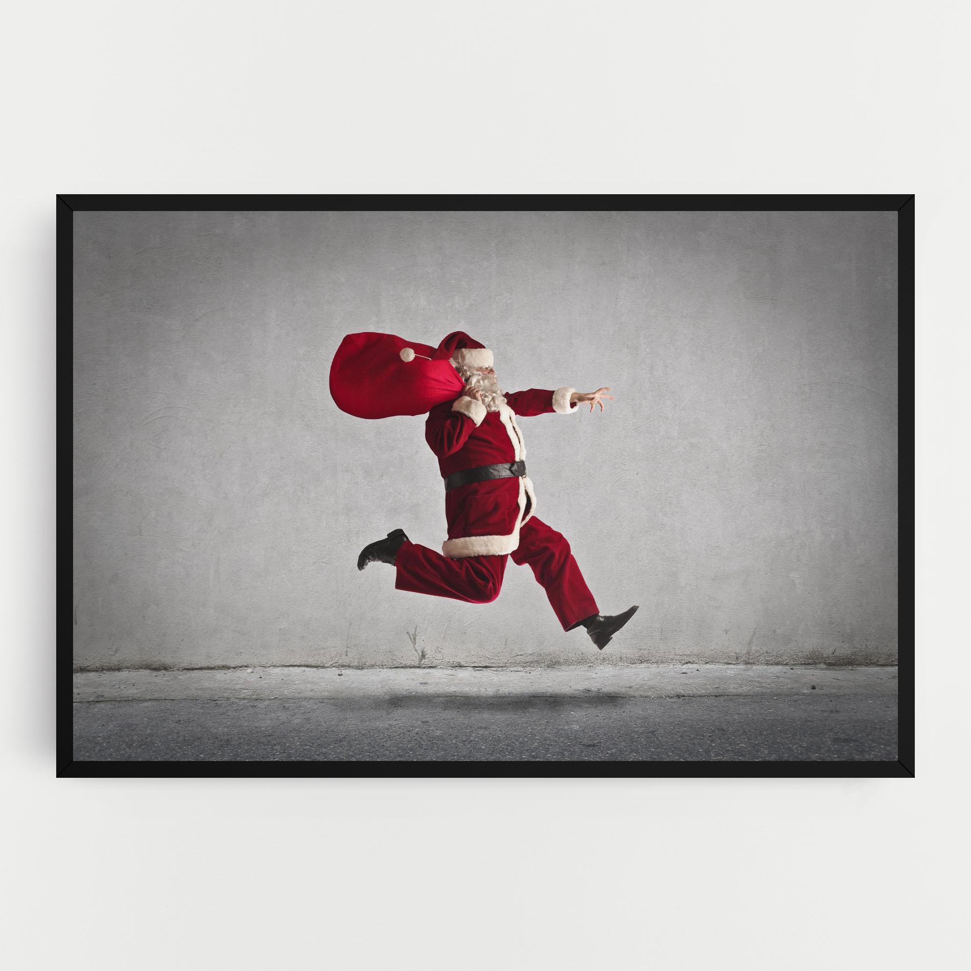 Vászonkép Santa Claus Jumping mockup 0
