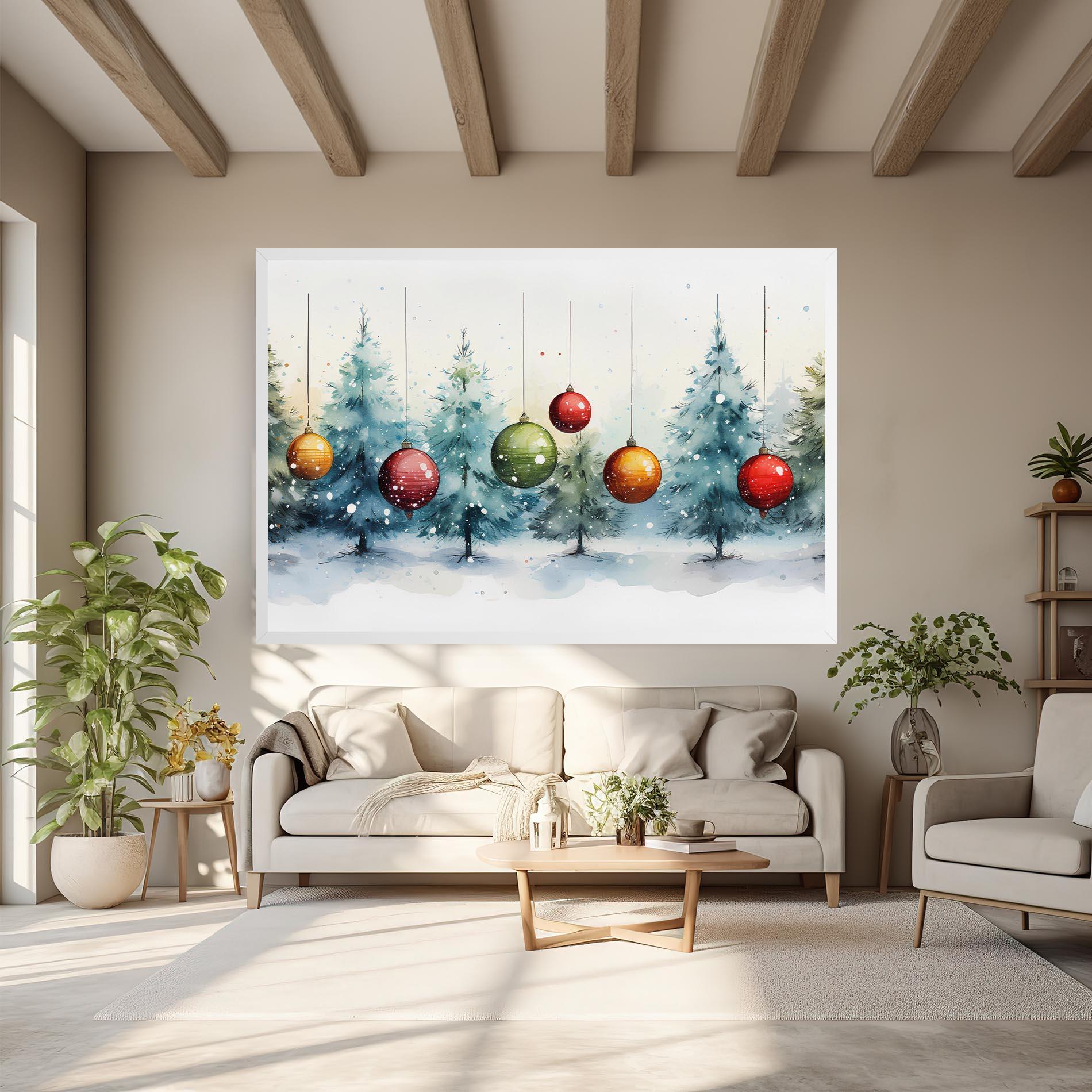 Vászonkép Christmas Tree Painting mockup 6
