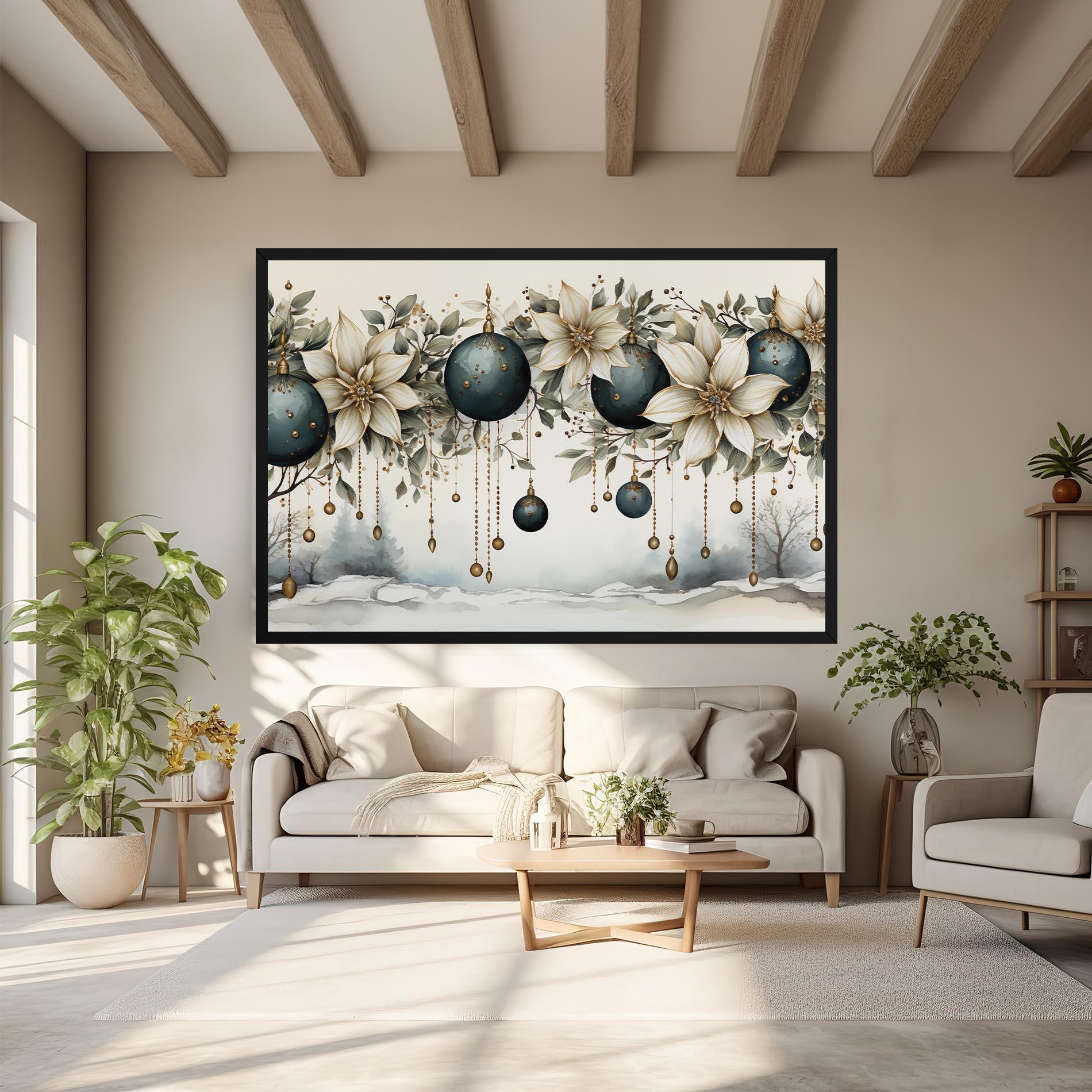 Vászonkép Christmas Flowers Art mockup 6