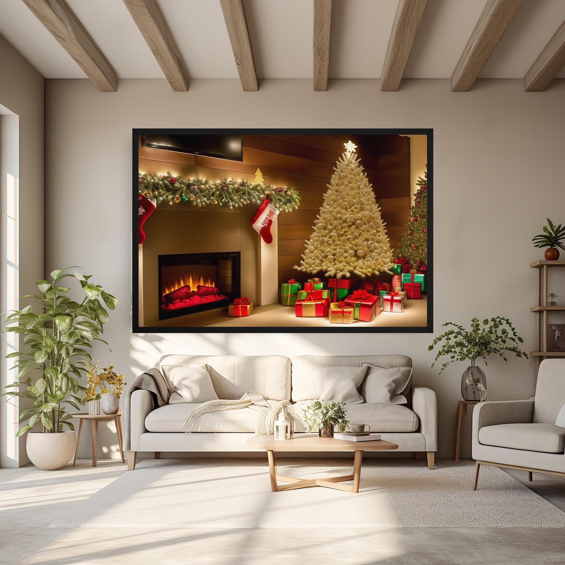 Vászonkép Decorated Christmas Tree mockup 6