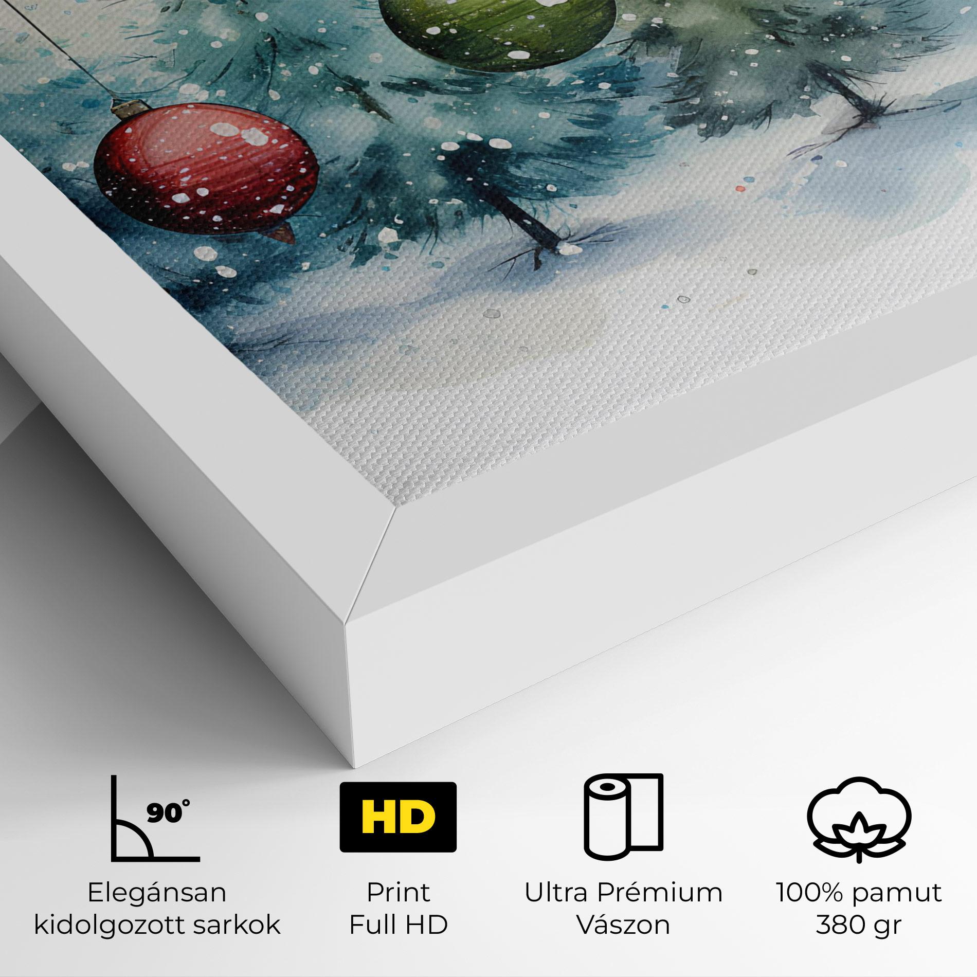 Vászonkép Christmas Tree Painting mockup 4