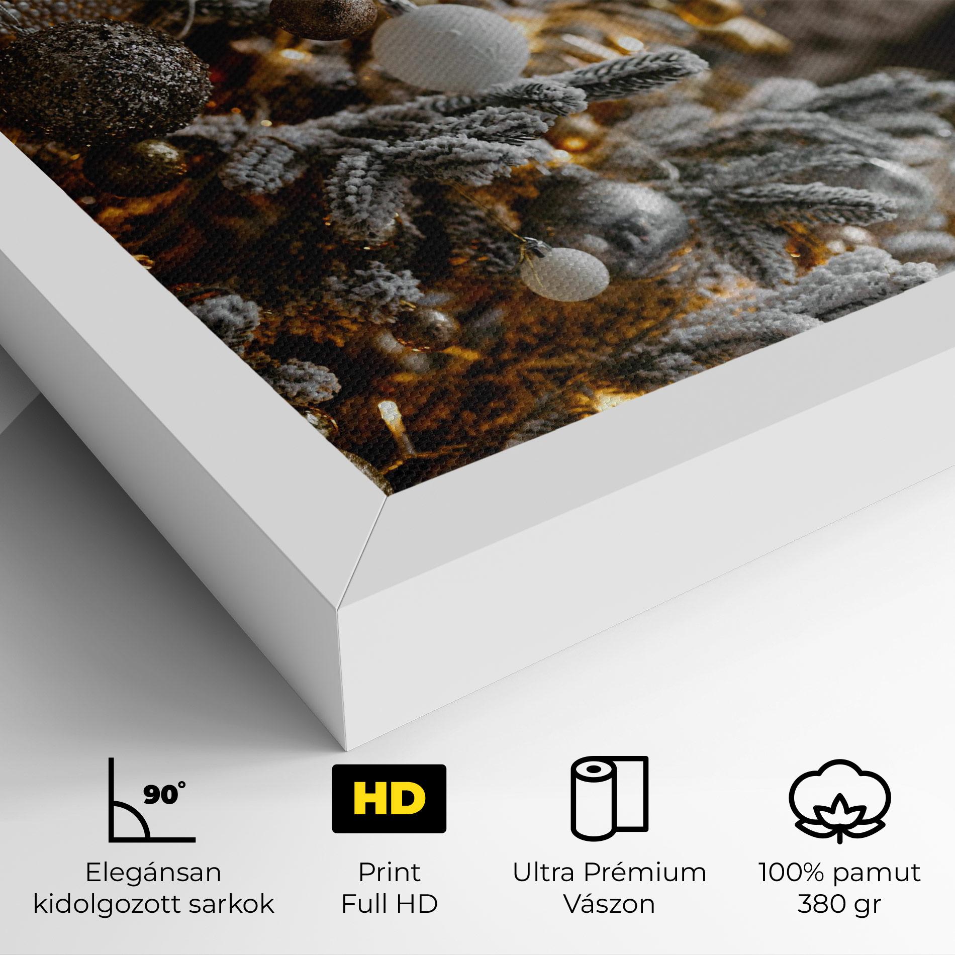 Vászonkép Gold Christmas Decorations mockup 4