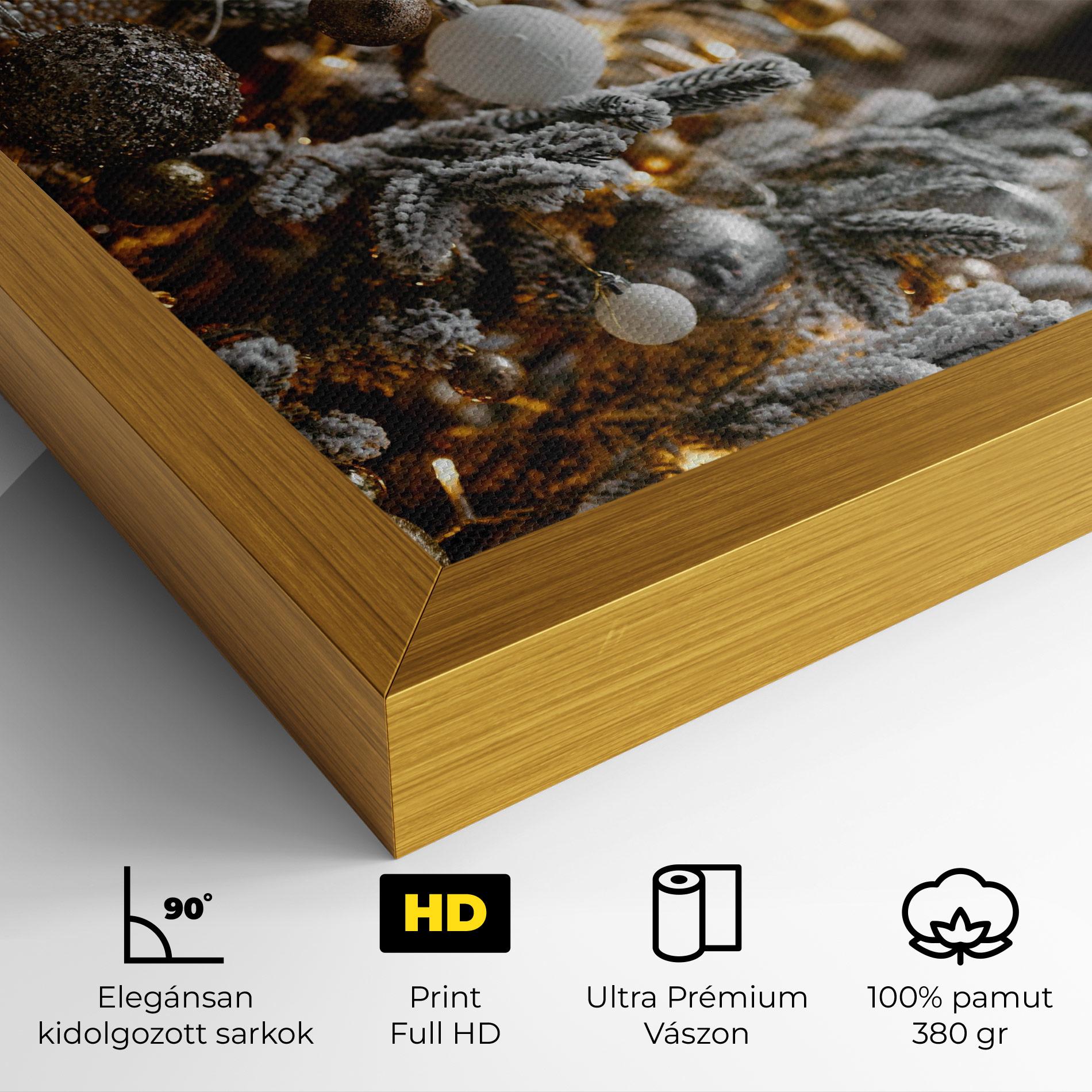 Vászonkép Gold Christmas Decorations mockup 4