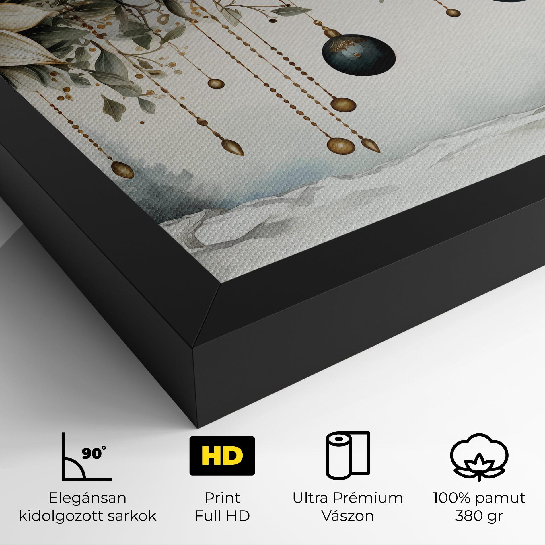 Vászonkép Christmas Flowers Art mockup 4