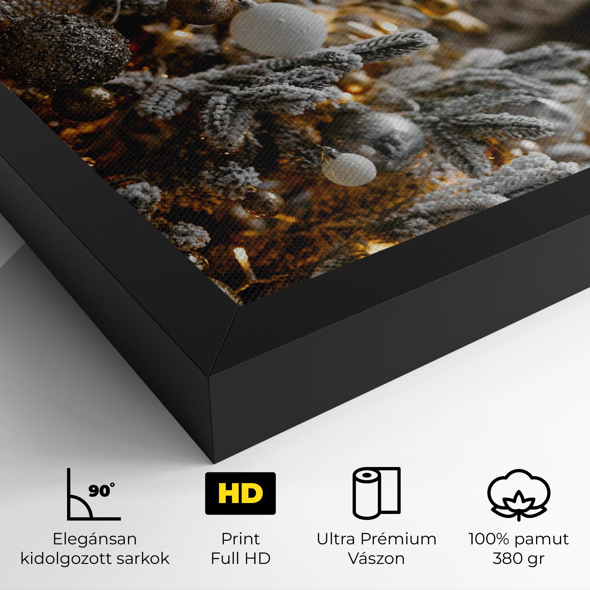 Vászonkép Gold Christmas Decorations mockup 4