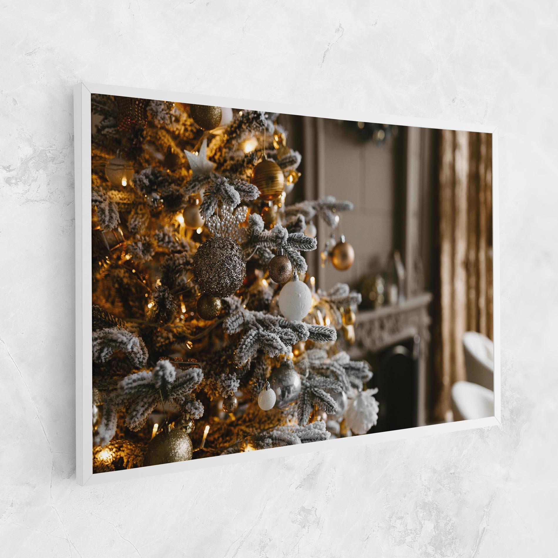 Vászonkép Gold Christmas Decorations mockup 1