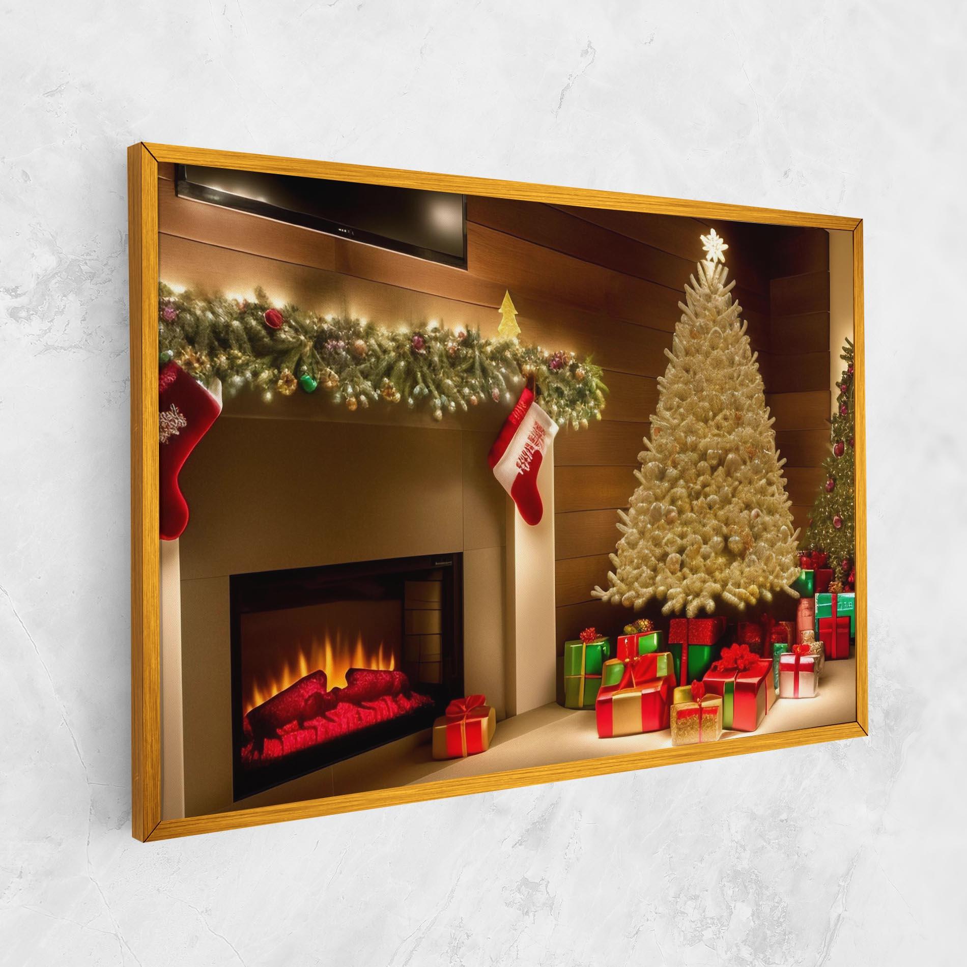 Vászonkép Decorated Christmas Tree mockup 1