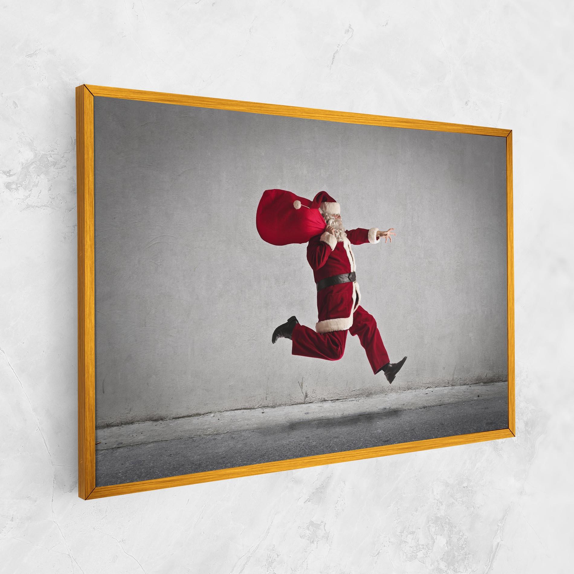 Vászonkép Santa Claus Jumping mockup 1