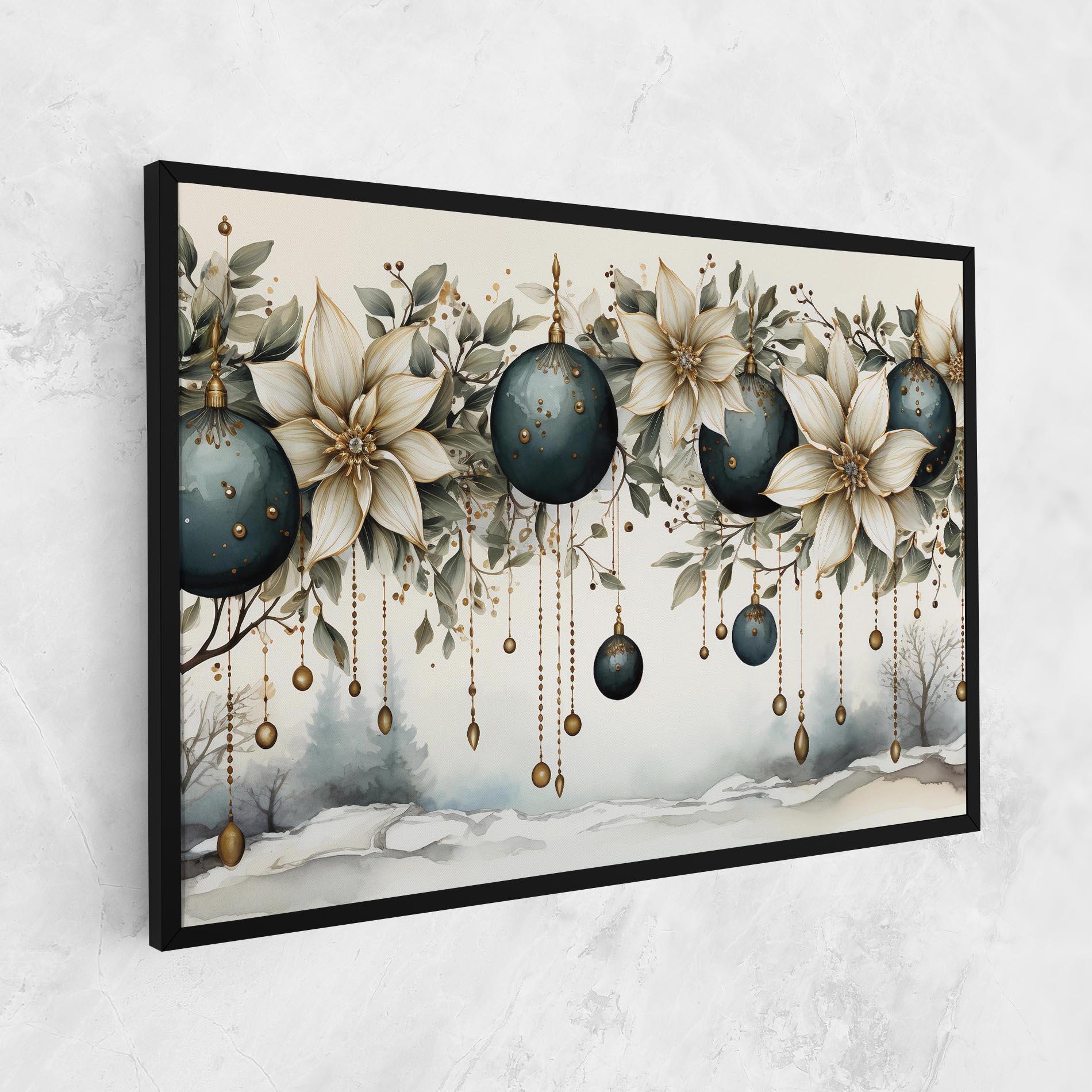 Vászonkép Christmas Flowers Art mockup 1