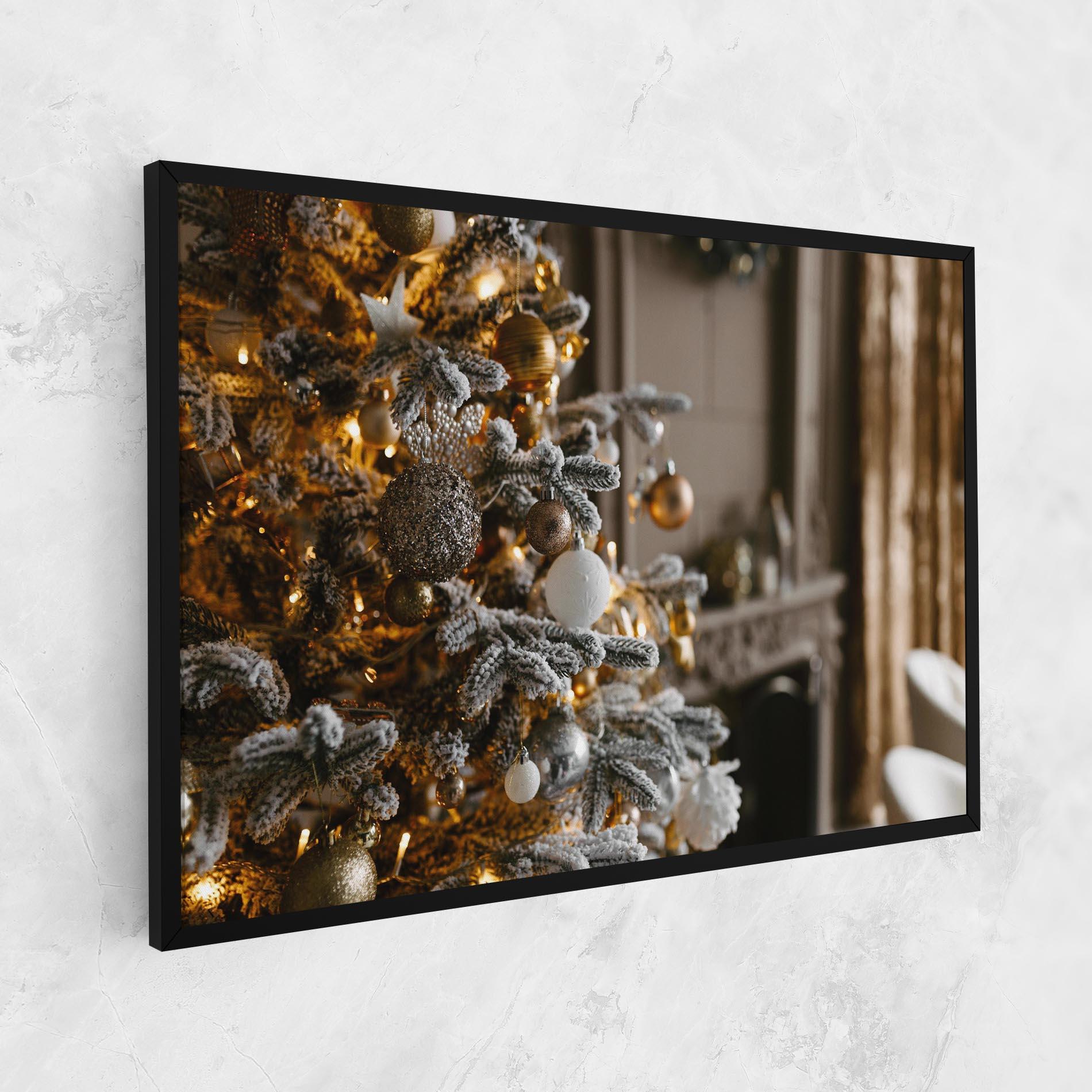 Vászonkép Gold Christmas Decorations mockup 1
