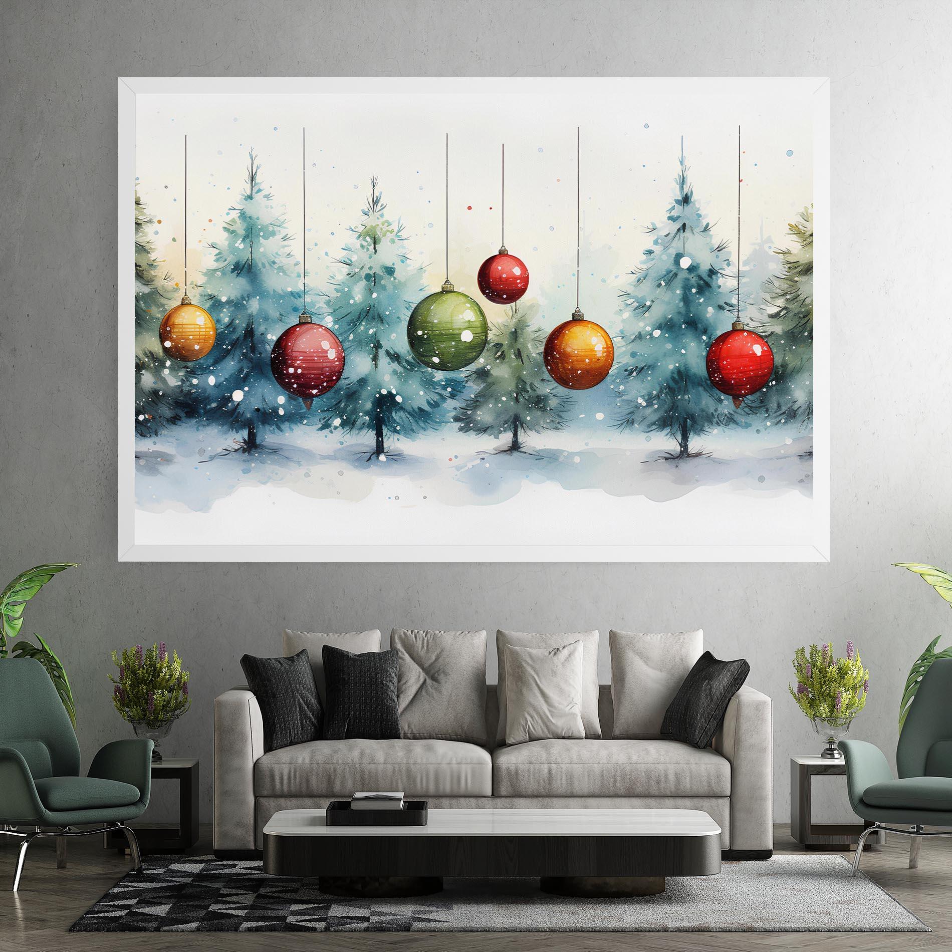 Vászonkép Christmas Tree Painting mockup 7