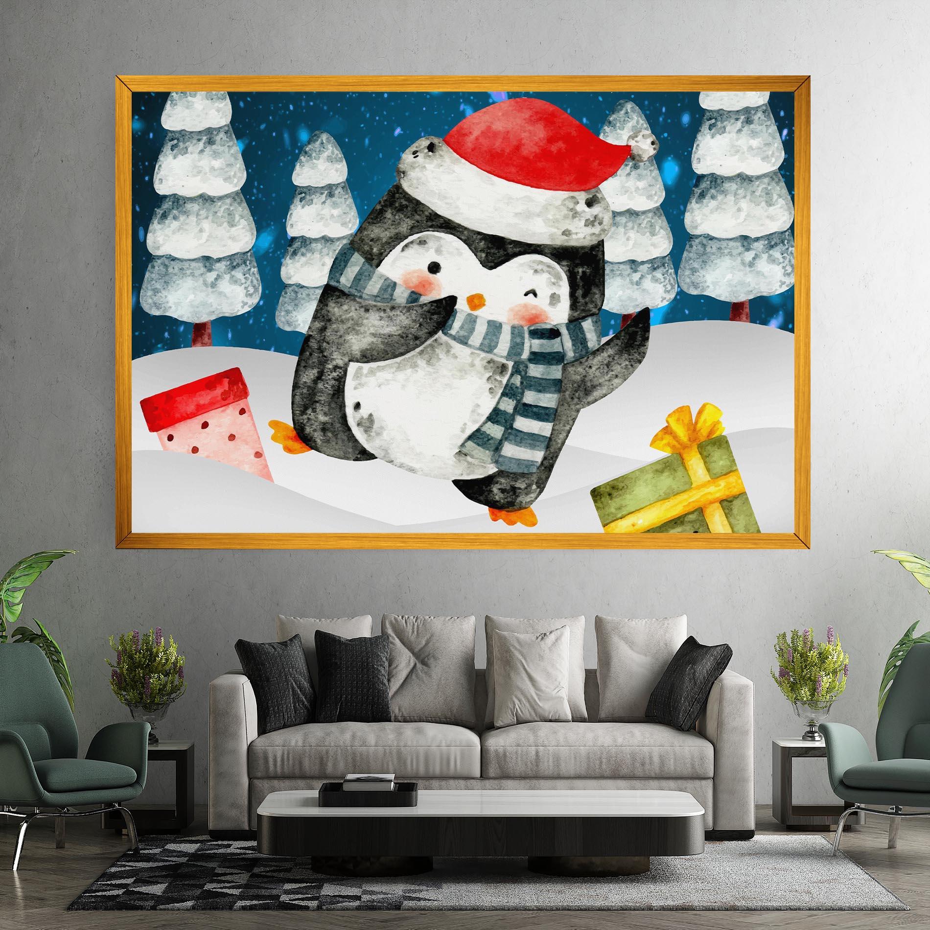 Vászonkép Blue Pinguin mockup 7