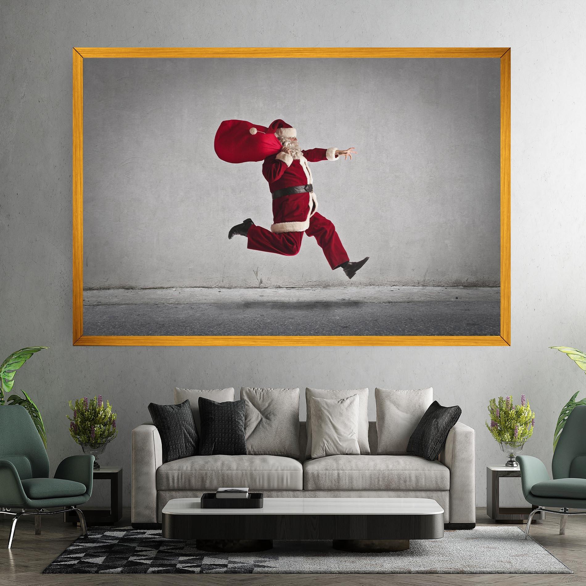 Vászonkép Santa Claus Jumping mockup 7