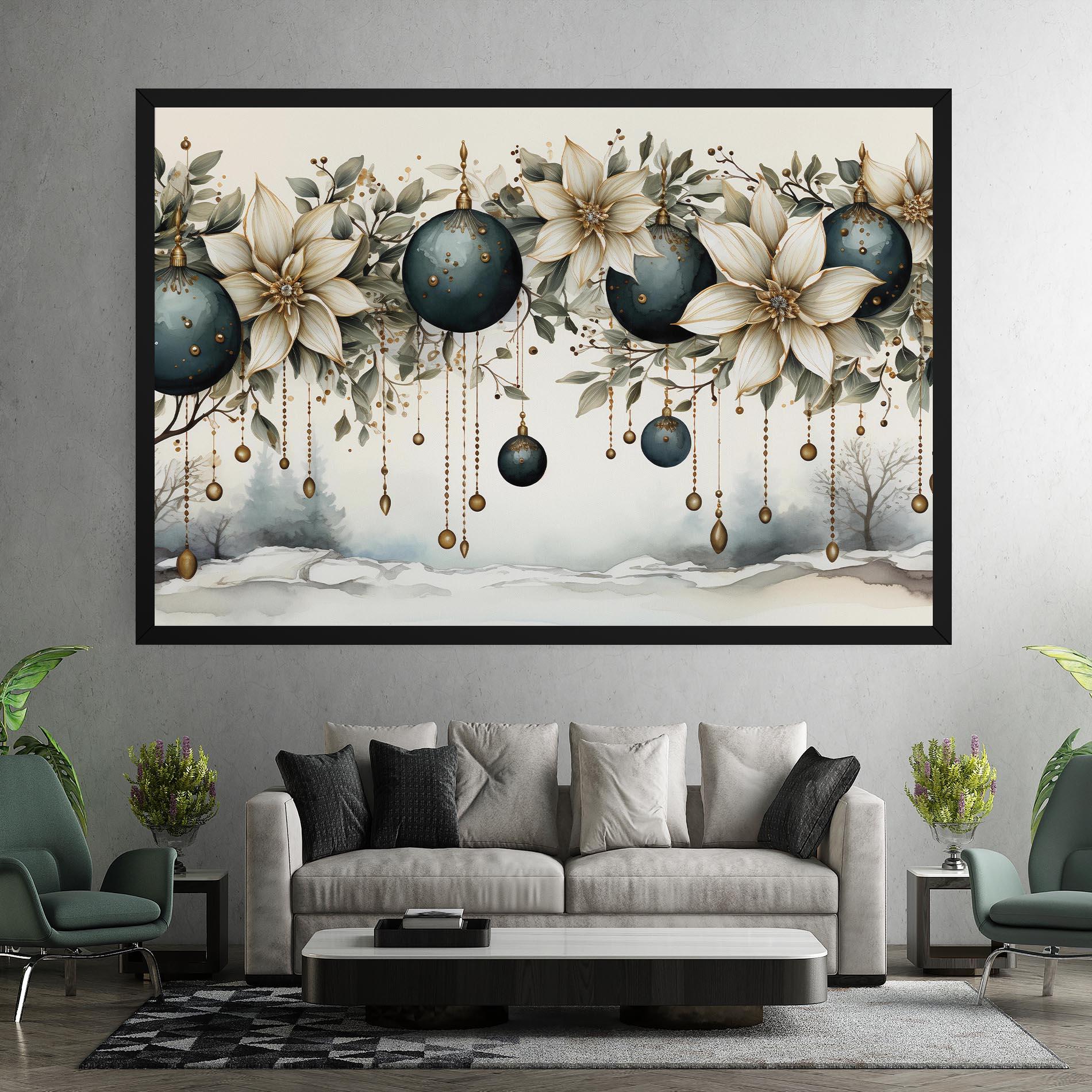 Vászonkép Christmas Flowers Art mockup 7