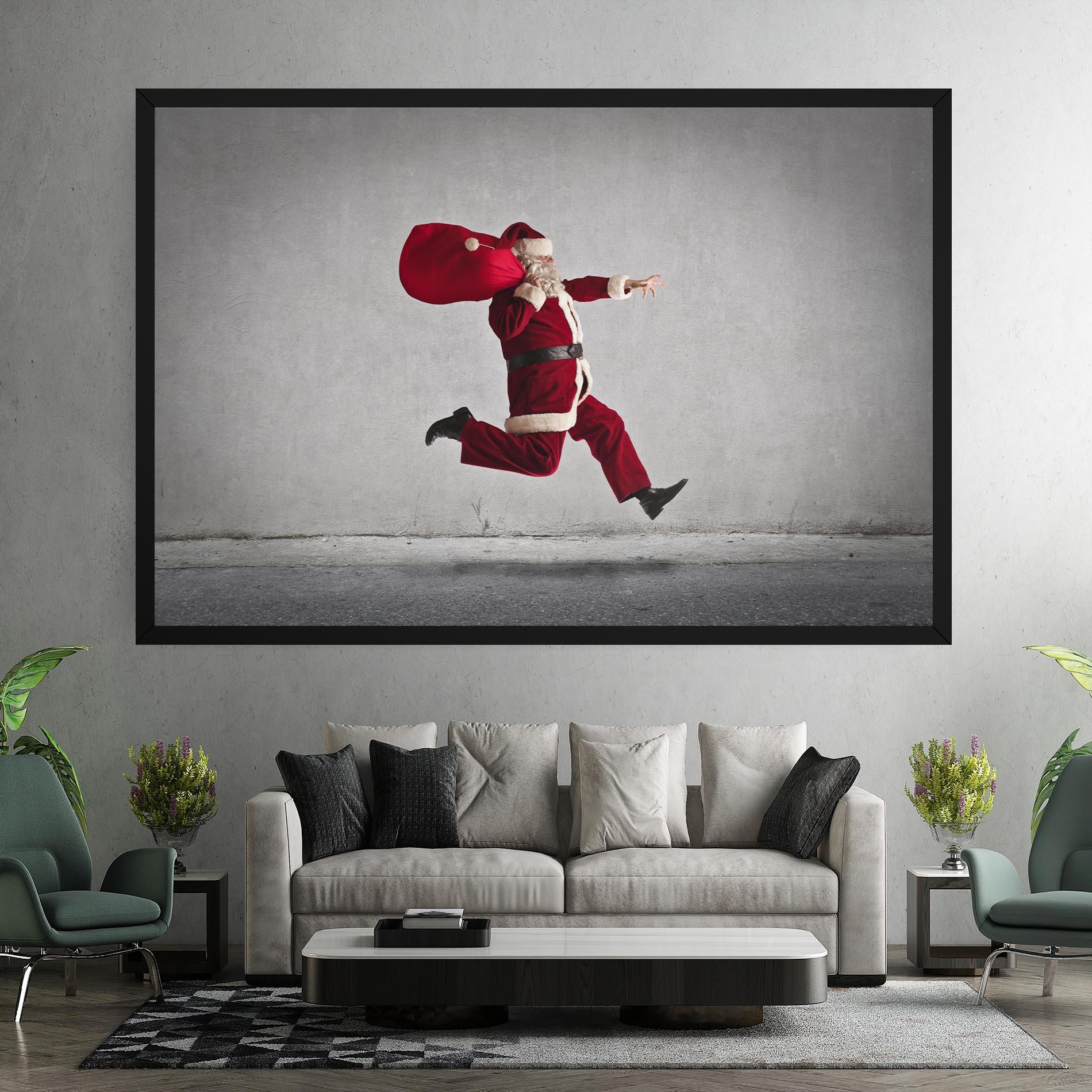 Vászonkép Santa Claus Jumping mockup 7