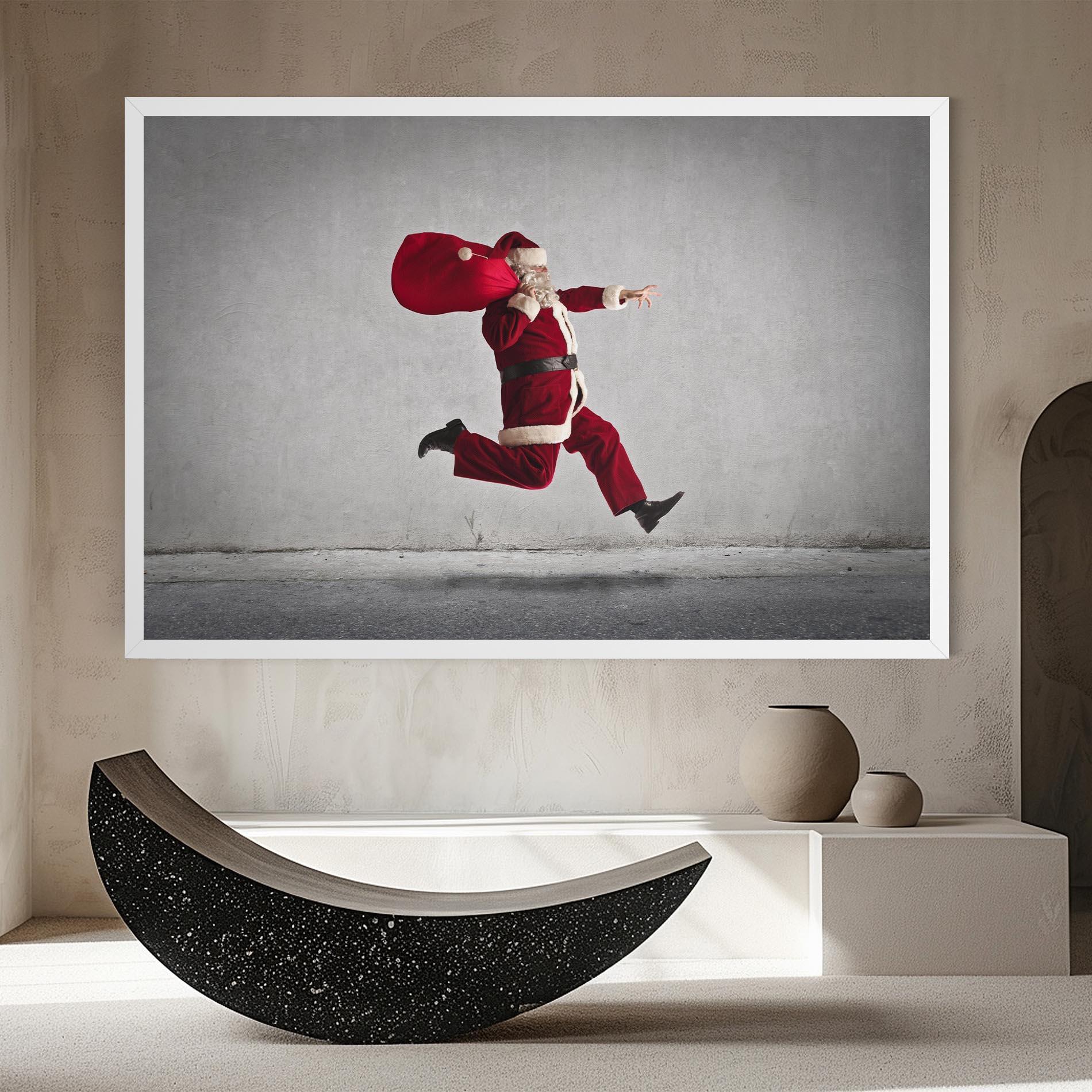 Vászonkép Santa Claus Jumping mockup 8