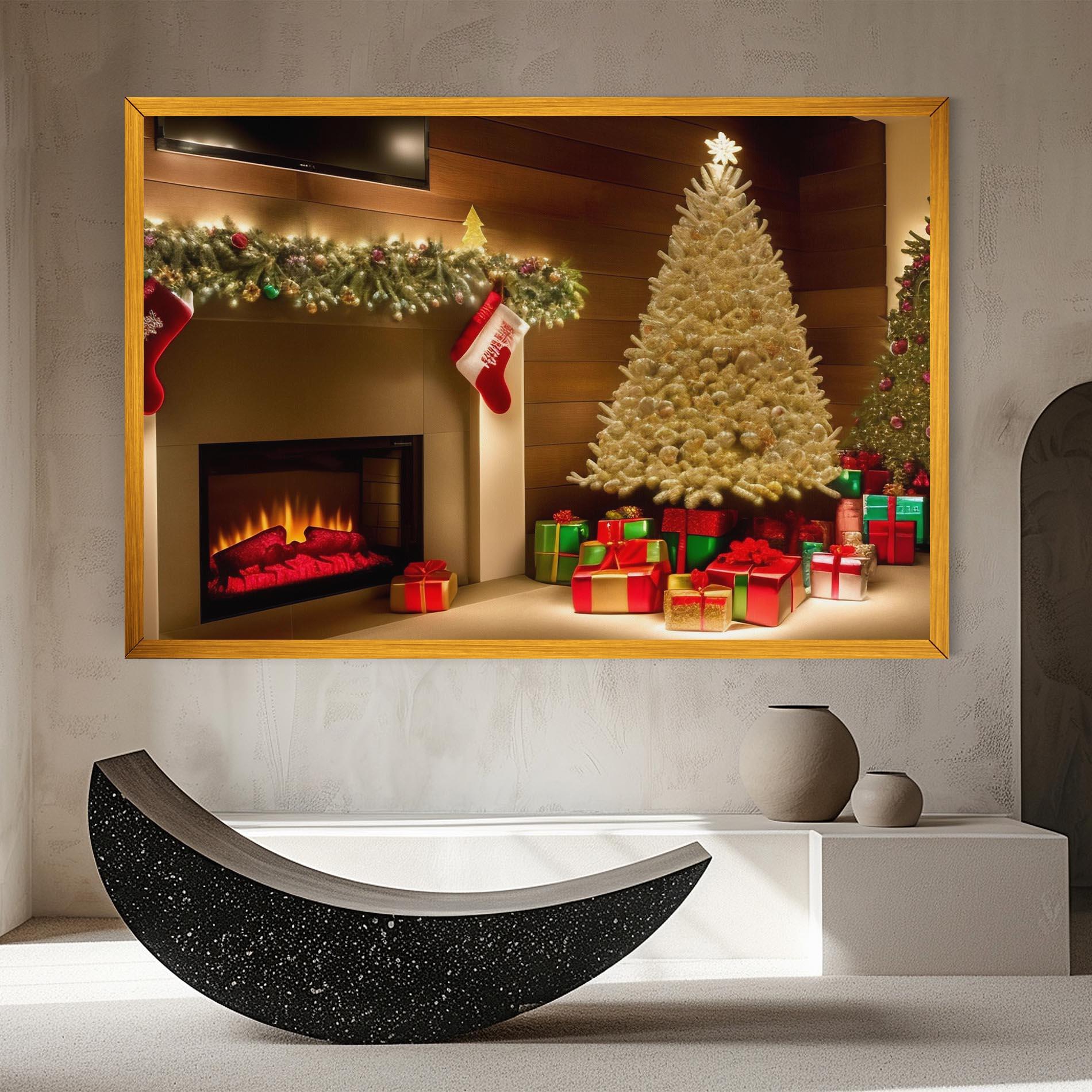 Vászonkép Decorated Christmas Tree mockup 8