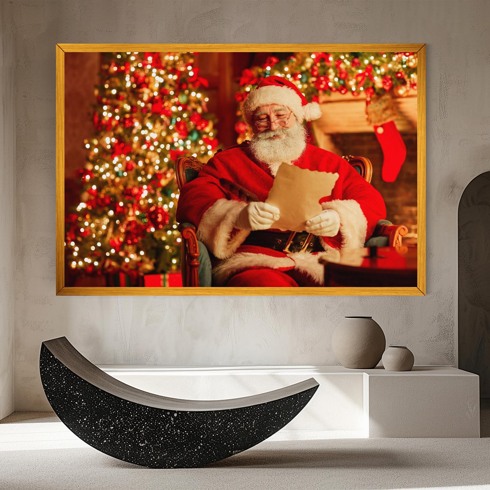 Vászonkép Reading Christmas Letter mockup 8