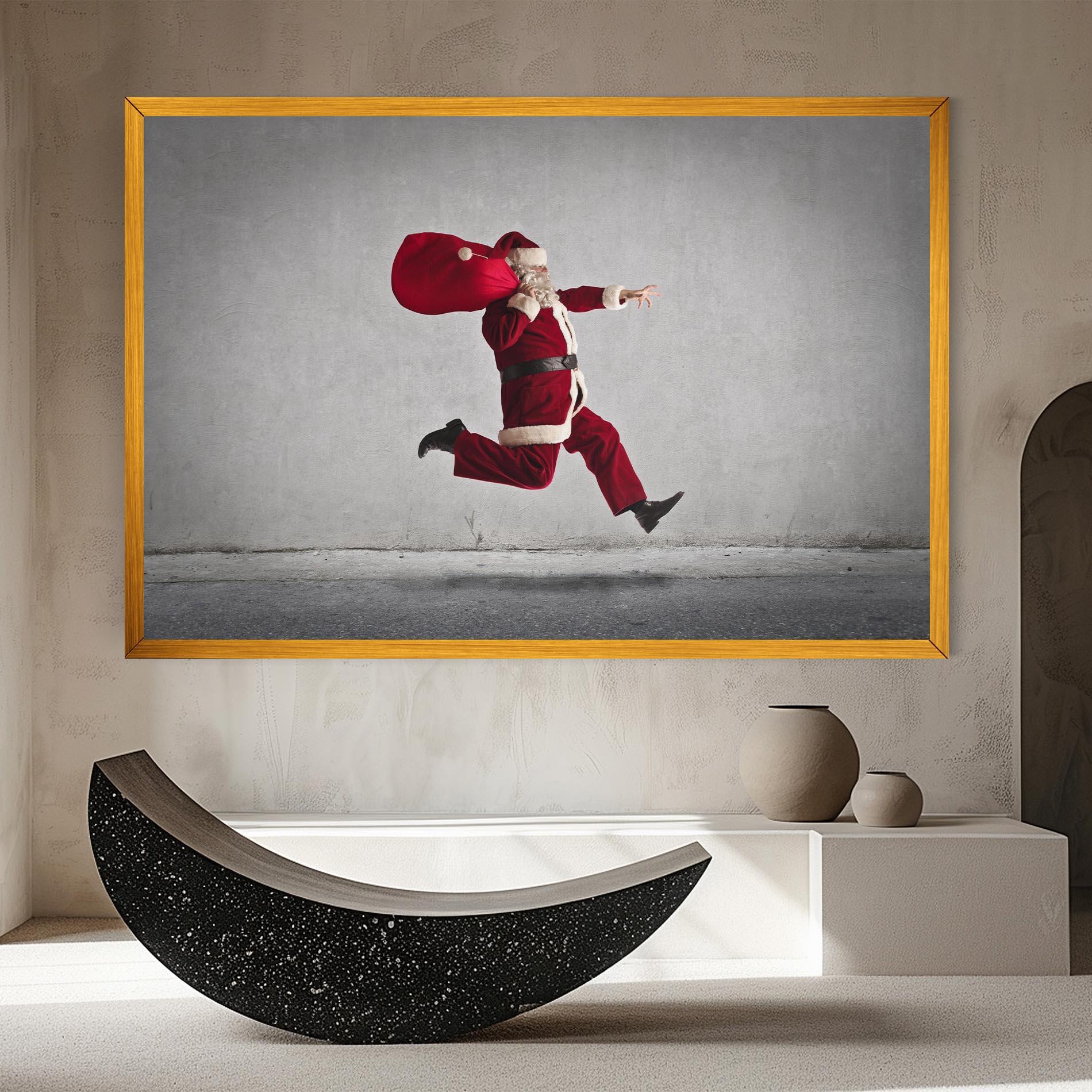 Vászonkép Santa Claus Jumping mockup 8