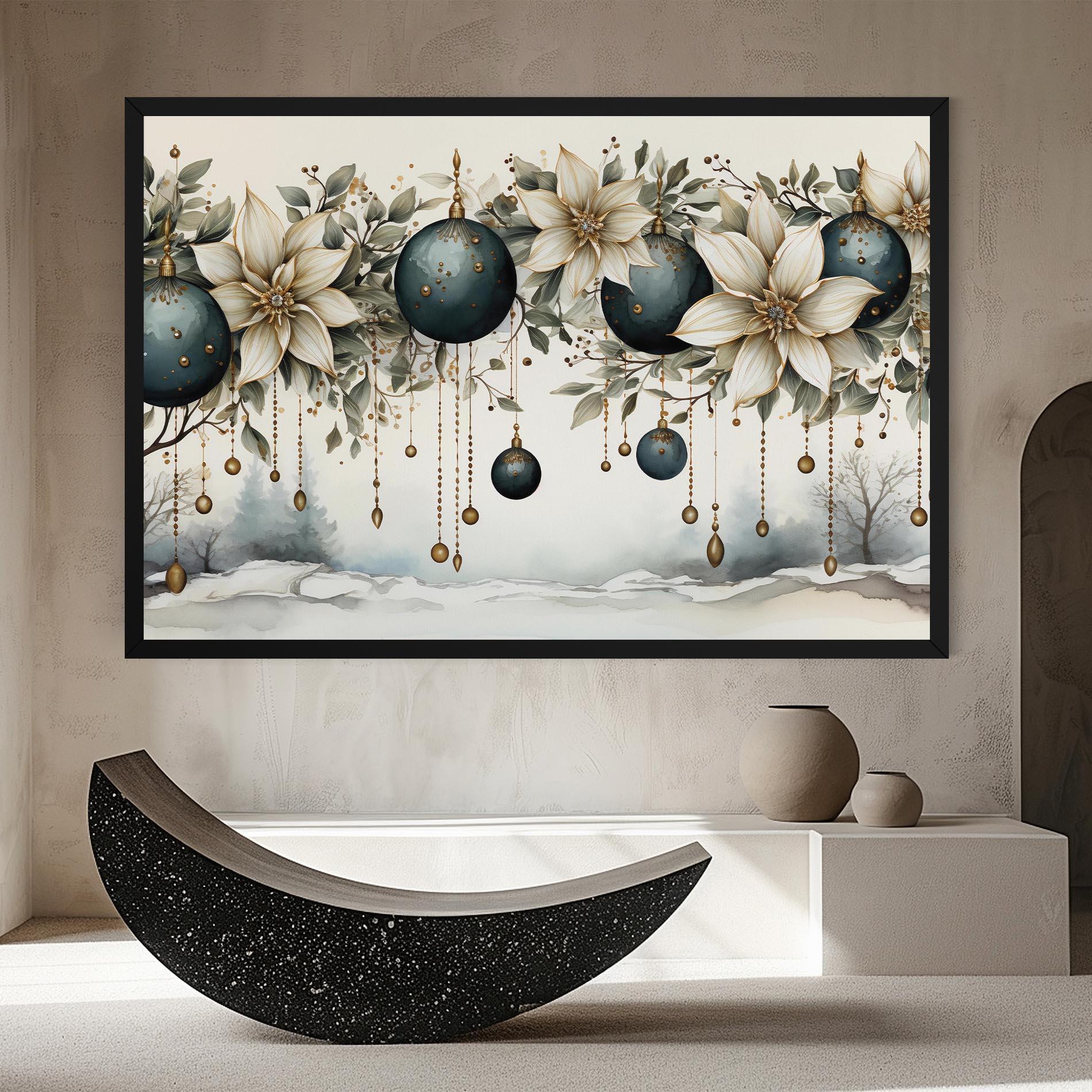 Vászonkép Christmas Flowers Art mockup 8