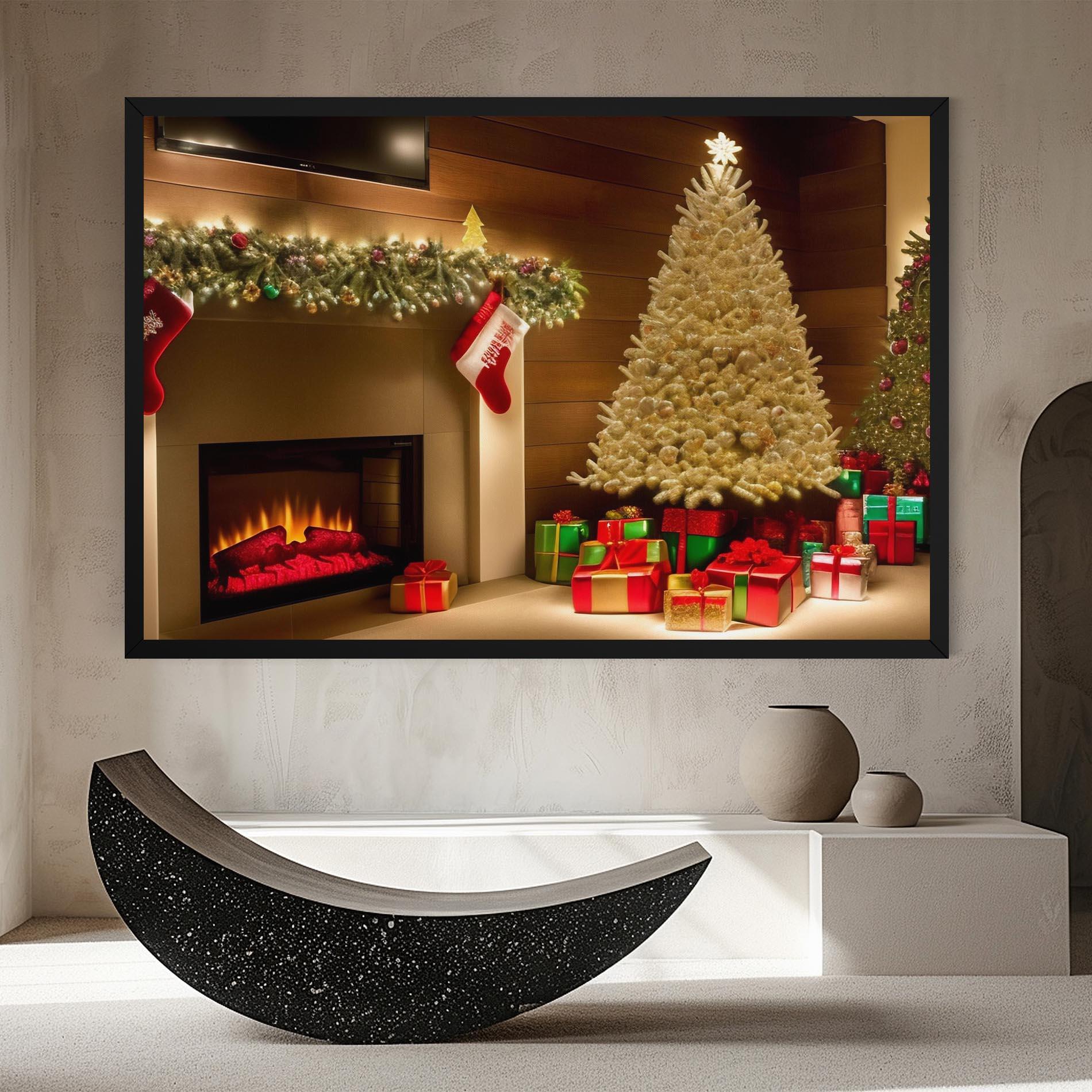 Vászonkép Decorated Christmas Tree mockup 8