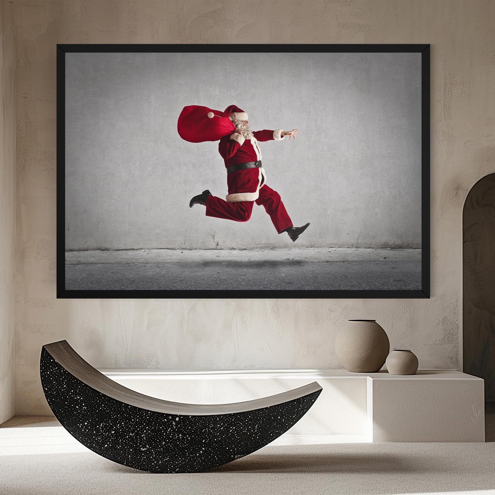 Vászonkép Santa Claus Jumping mockup 8