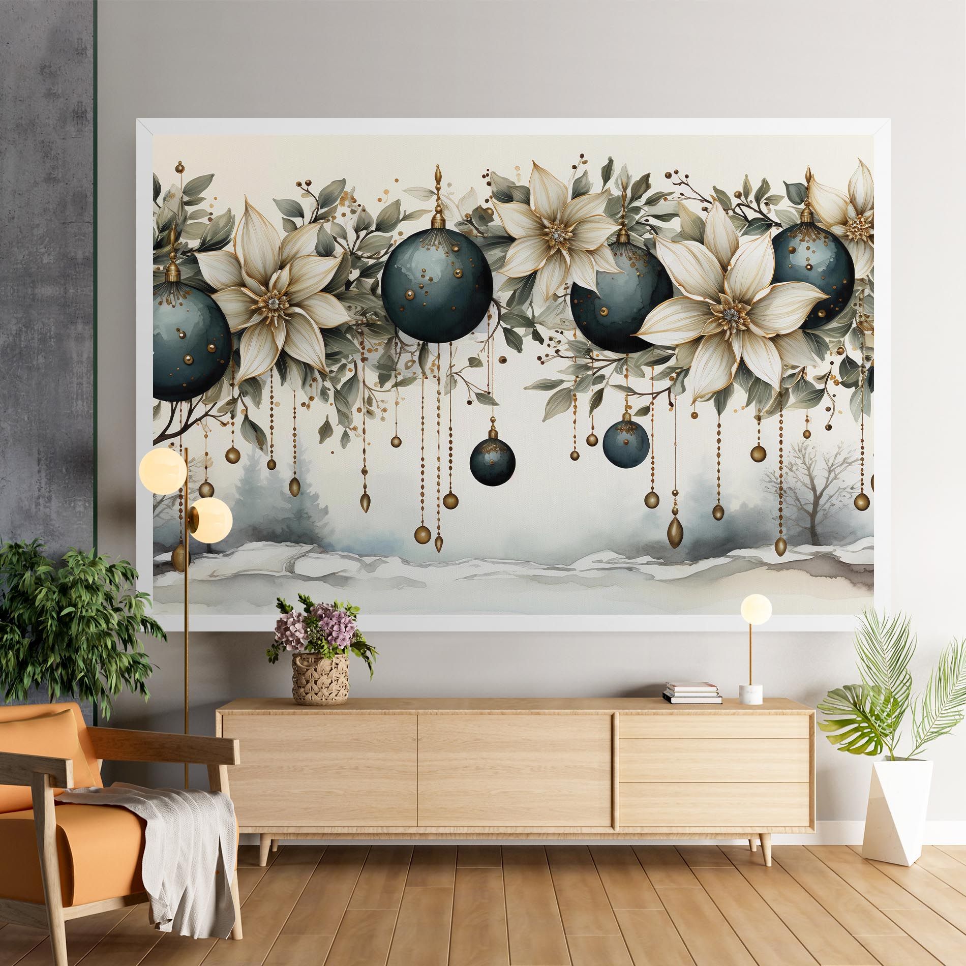 Christmas Flowers Art mockup 9