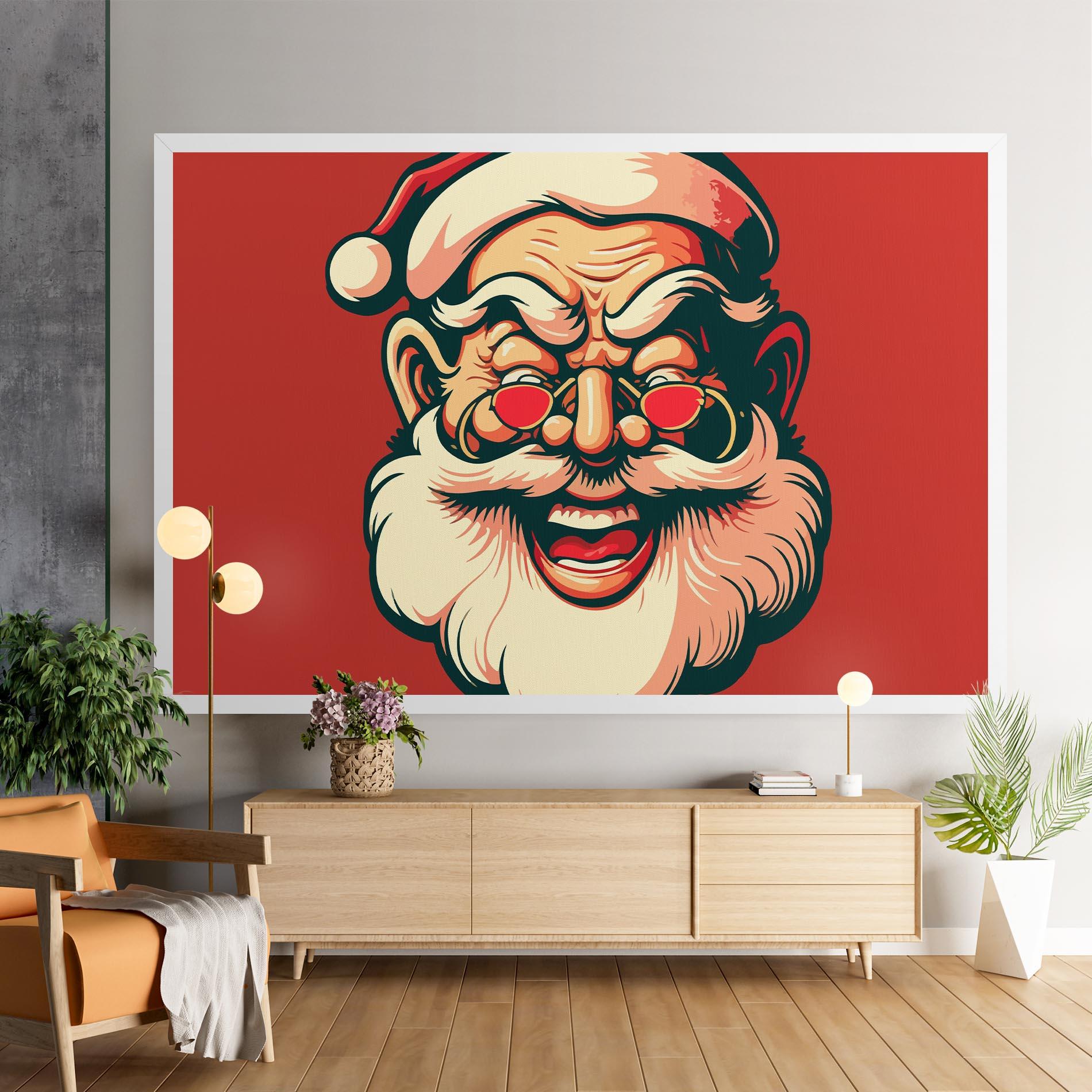 Vászonkép Santa Crazy Smile mockup 9