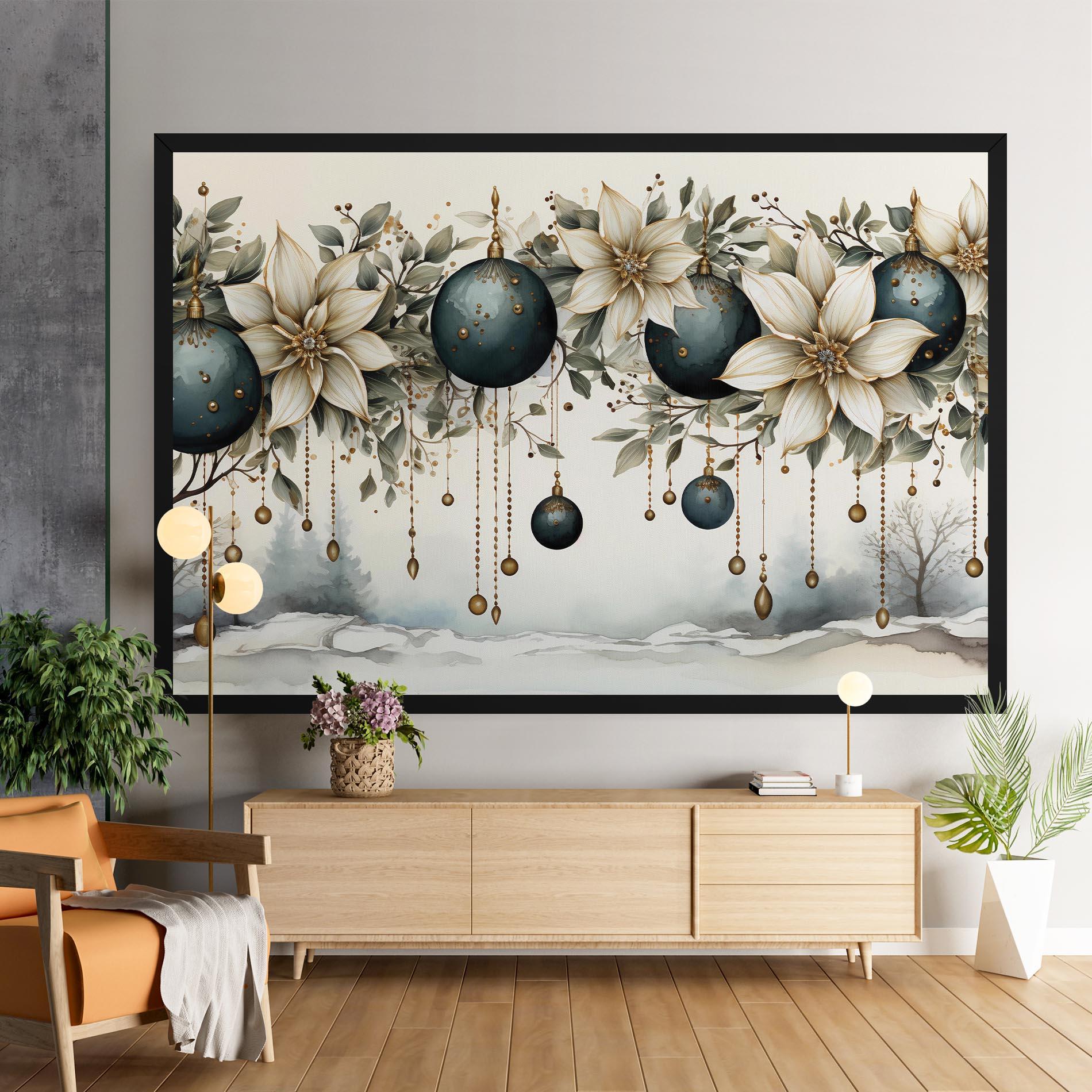 Vászonkép Christmas Flowers Art mockup 9