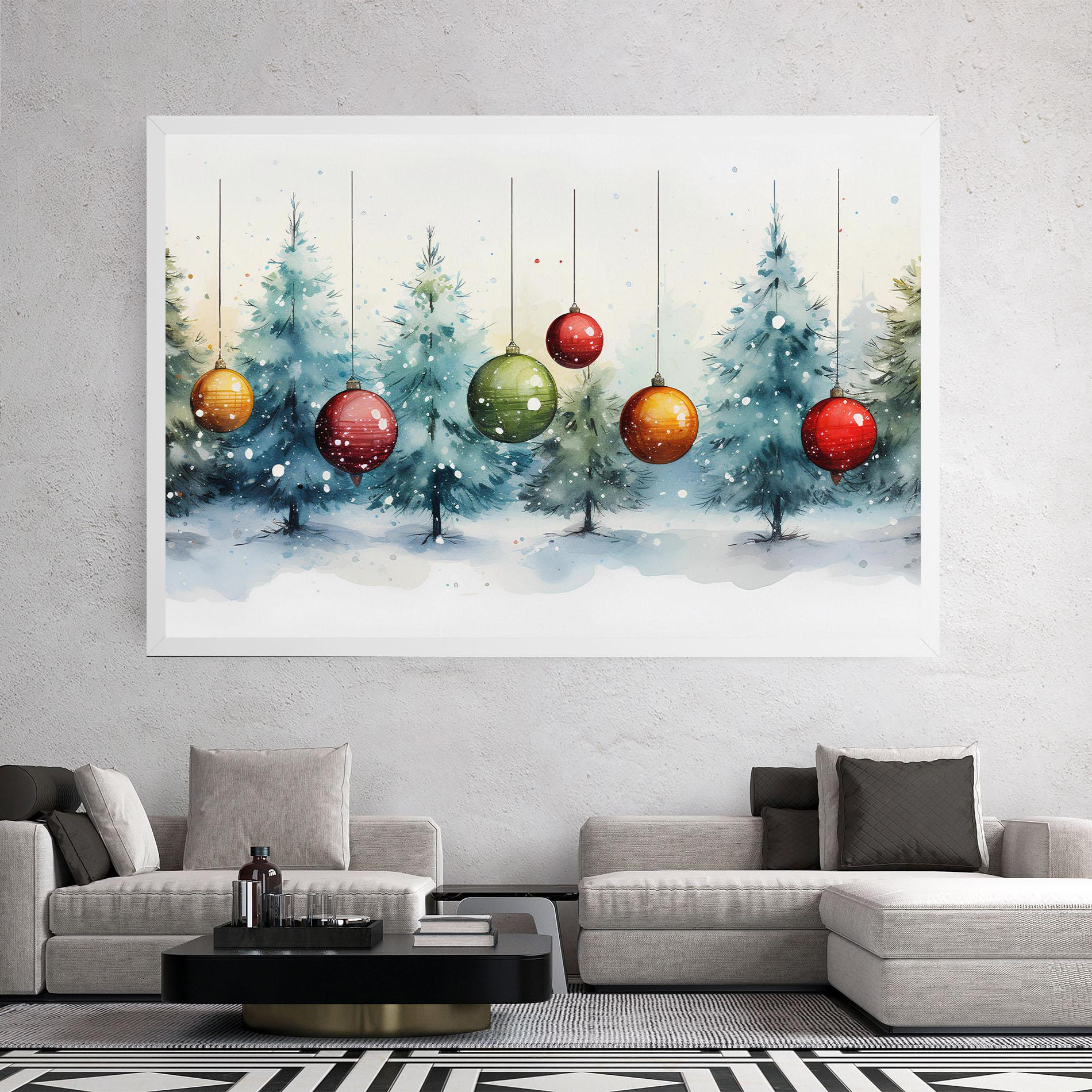 Vászonkép Christmas Tree Painting mockup 2