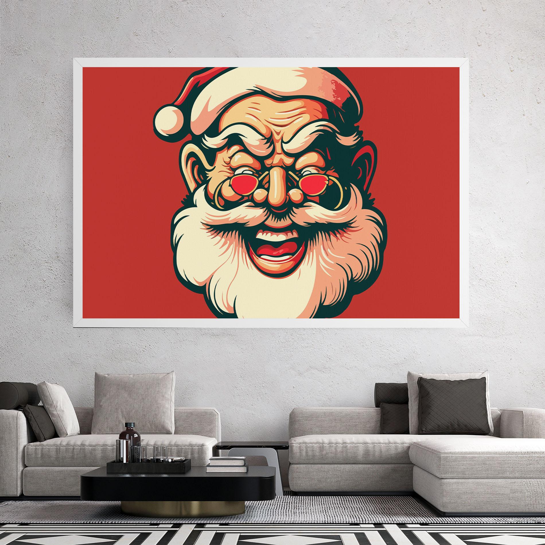 Vászonkép Santa Crazy Smile mockup 2