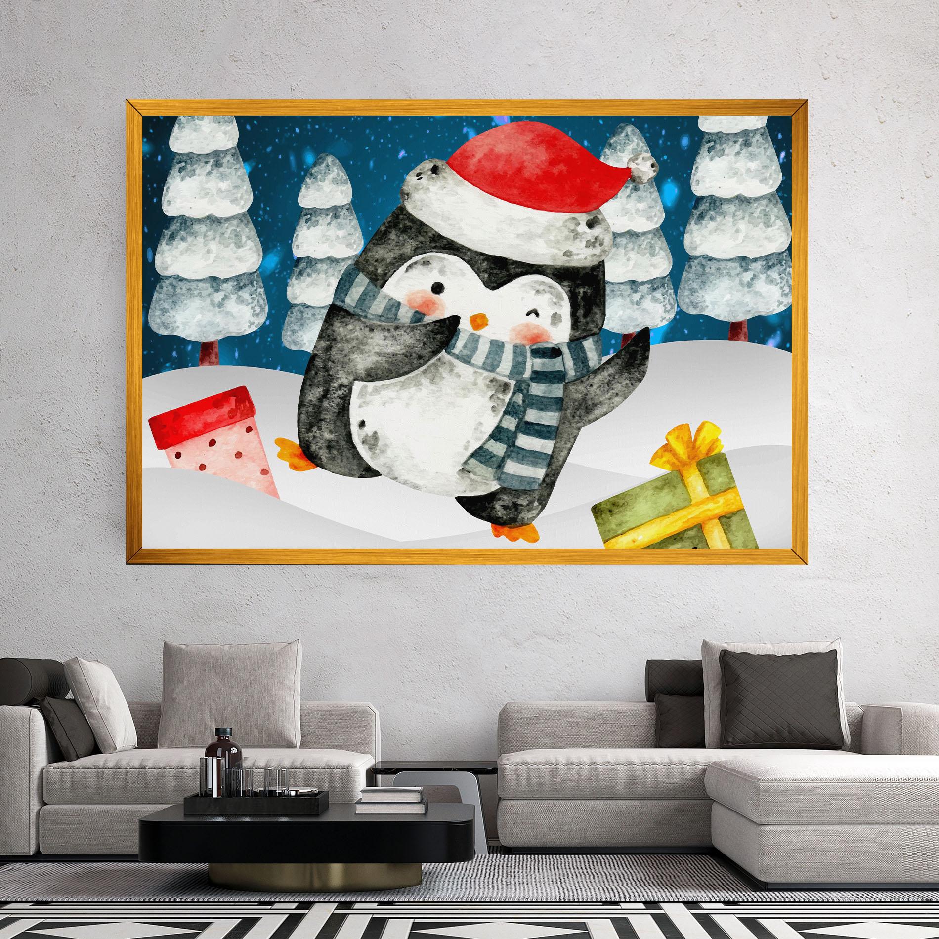 Vászonkép Blue Pinguin mockup 2