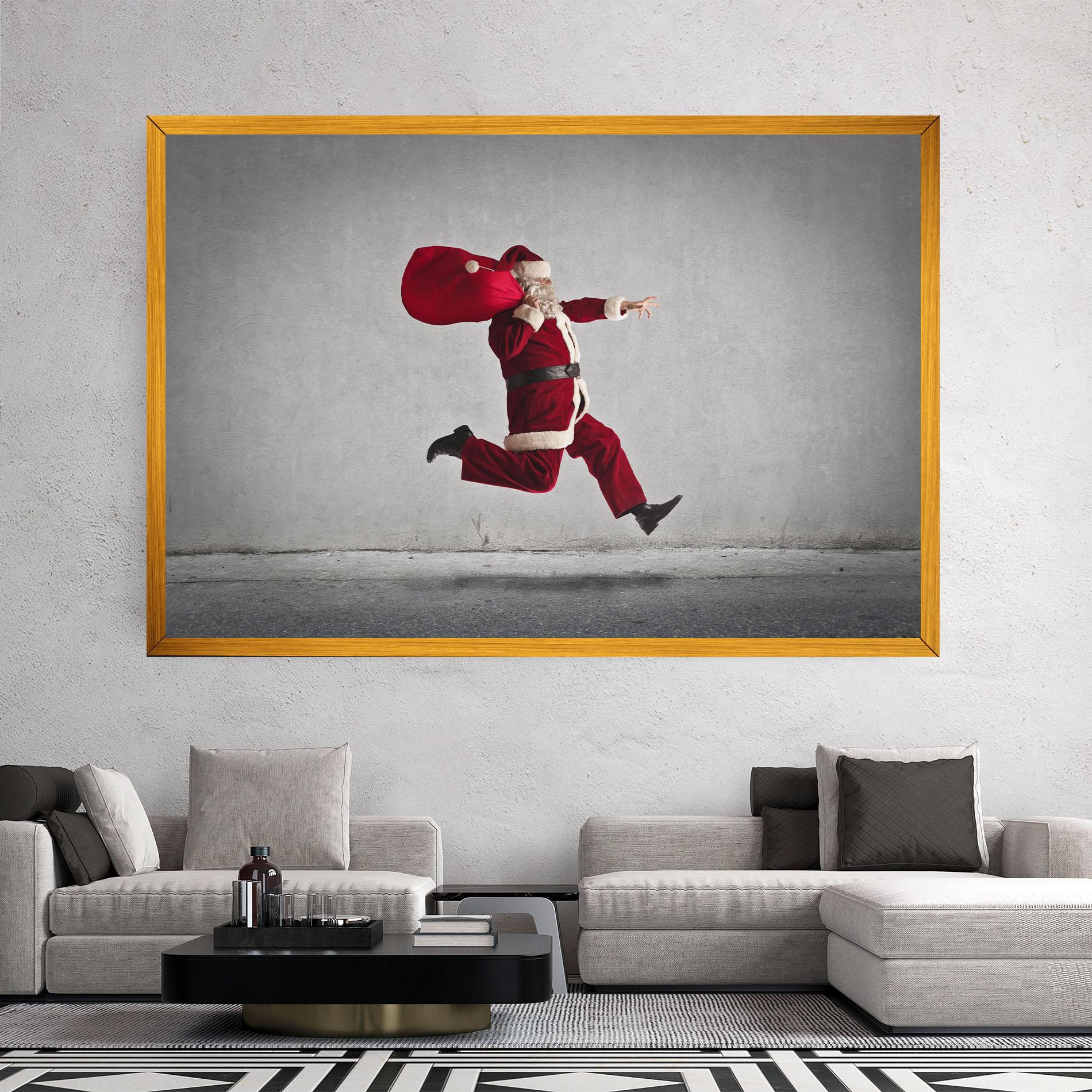 Vászonkép Santa Claus Jumping mockup 2